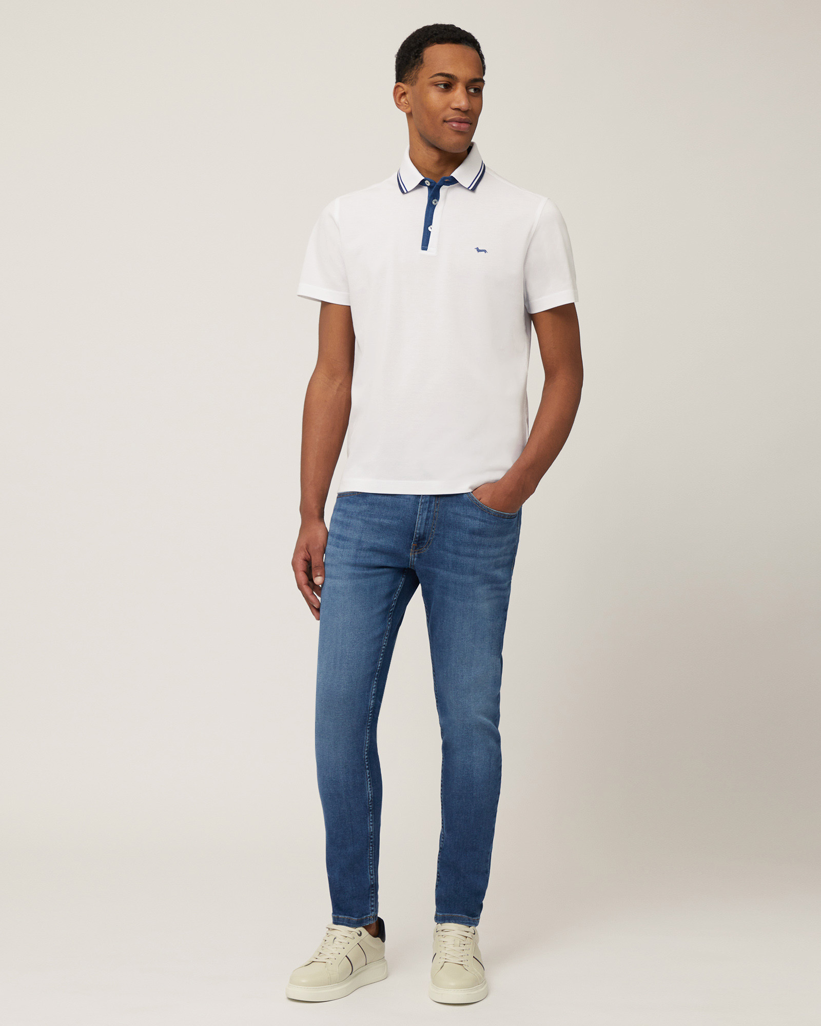 Narrow Five-Pocket Denim Pants, Denim Blue, large image number 3