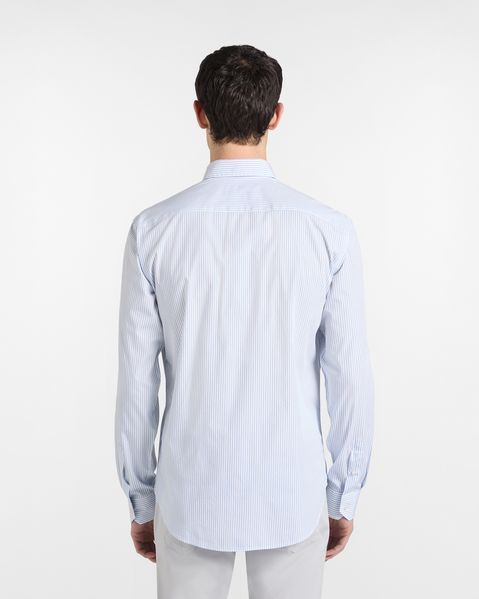 Narrow-fit striped shirt, Celeste, large image number 1