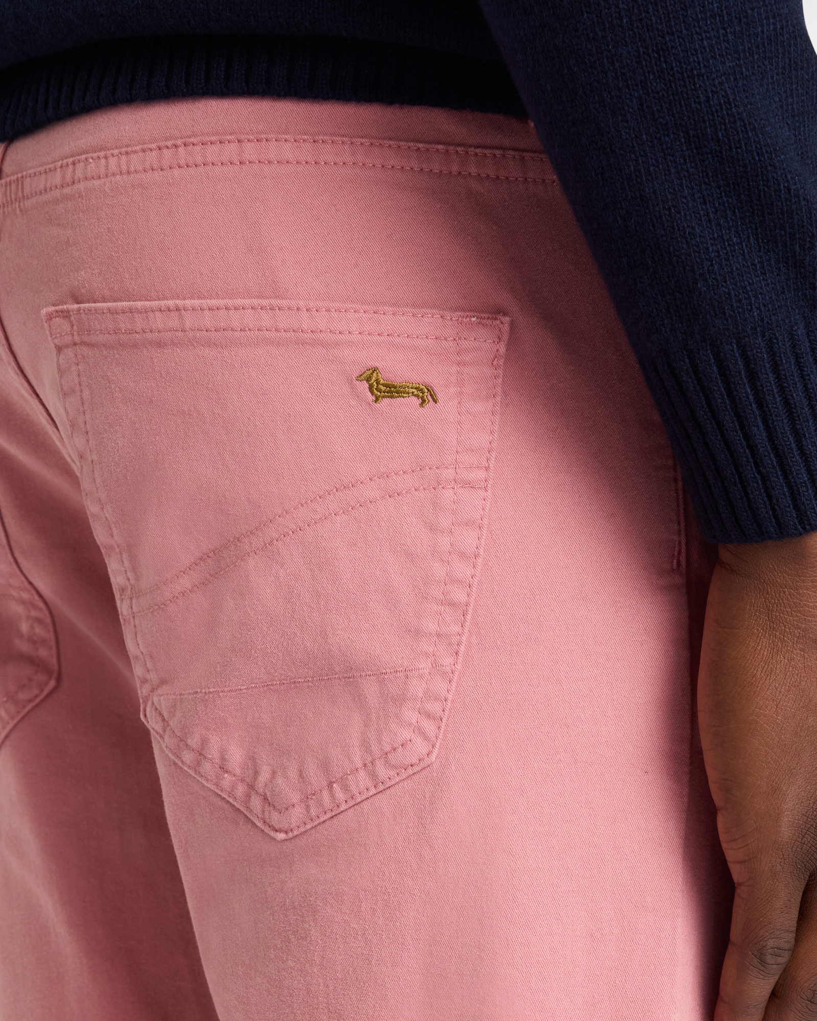 Pantaloni In Gabardine Narrow Fit, Rosa Antico, large image number 2