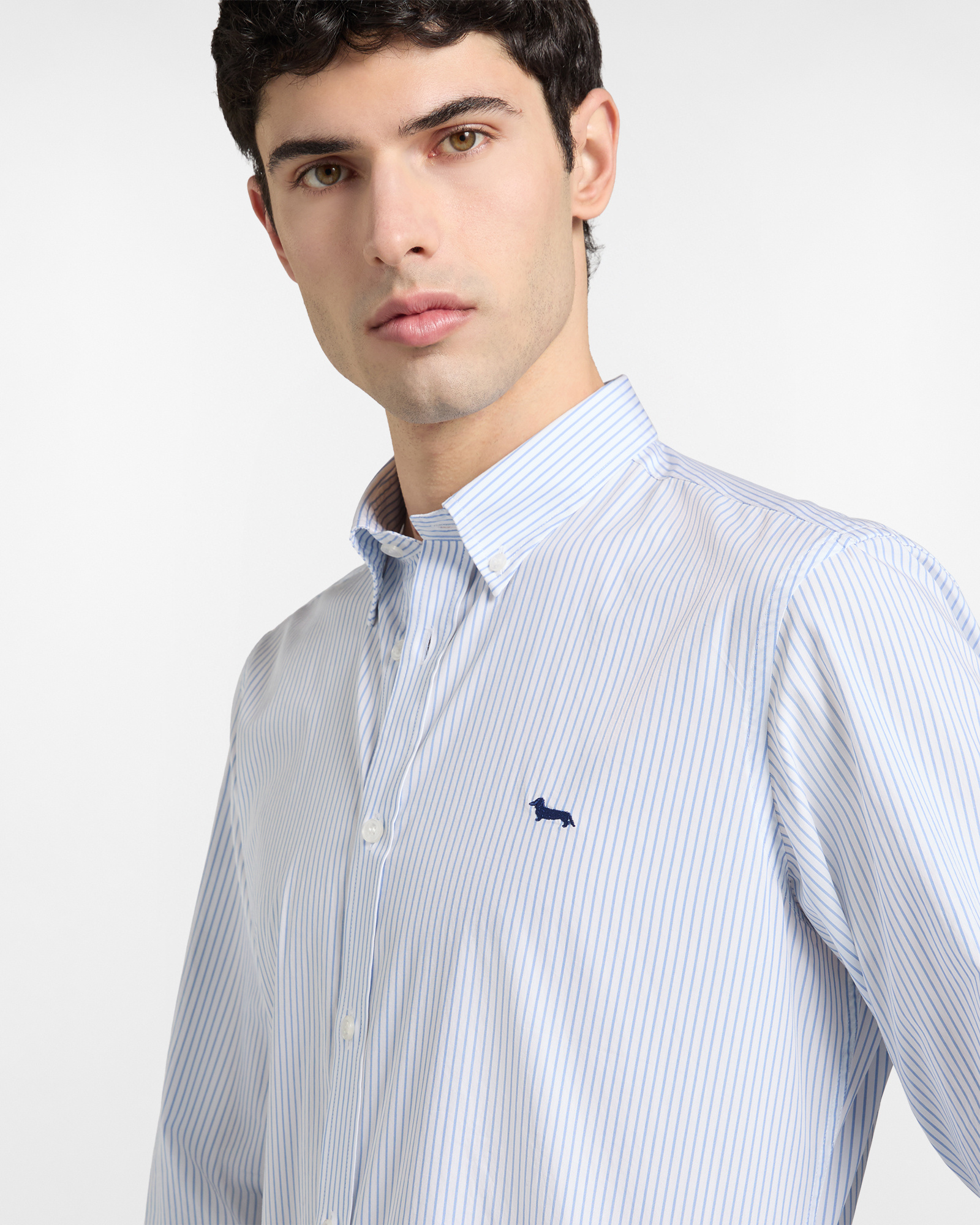 Narrow-fit striped shirt, Celeste, large image number 2