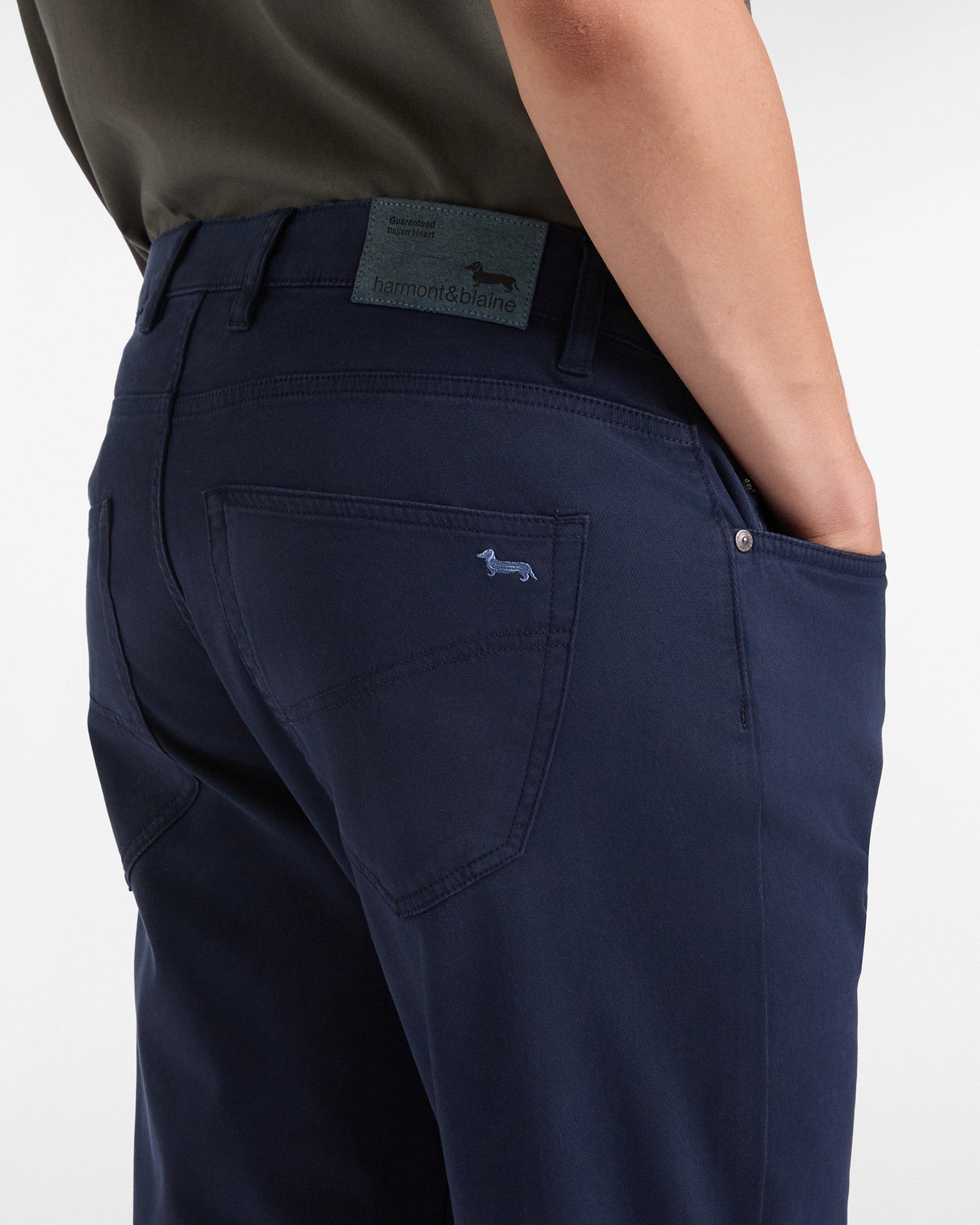 Five-Pocket Narrow Pants, Navy Blue, large image number 2