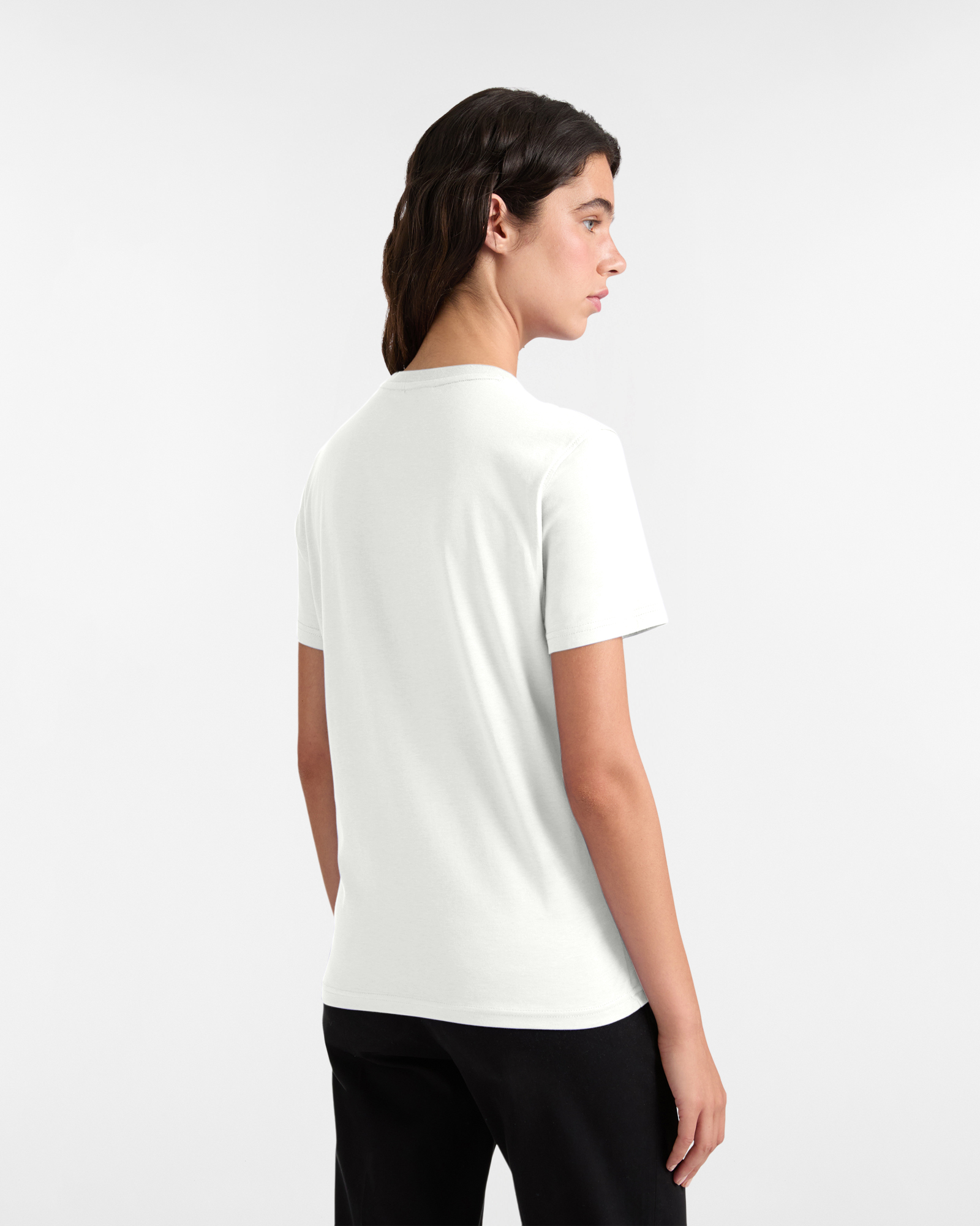 T-shirt in Jersey di Cotone con Bassotto Ricamato, Bianco Latte, large image number 1