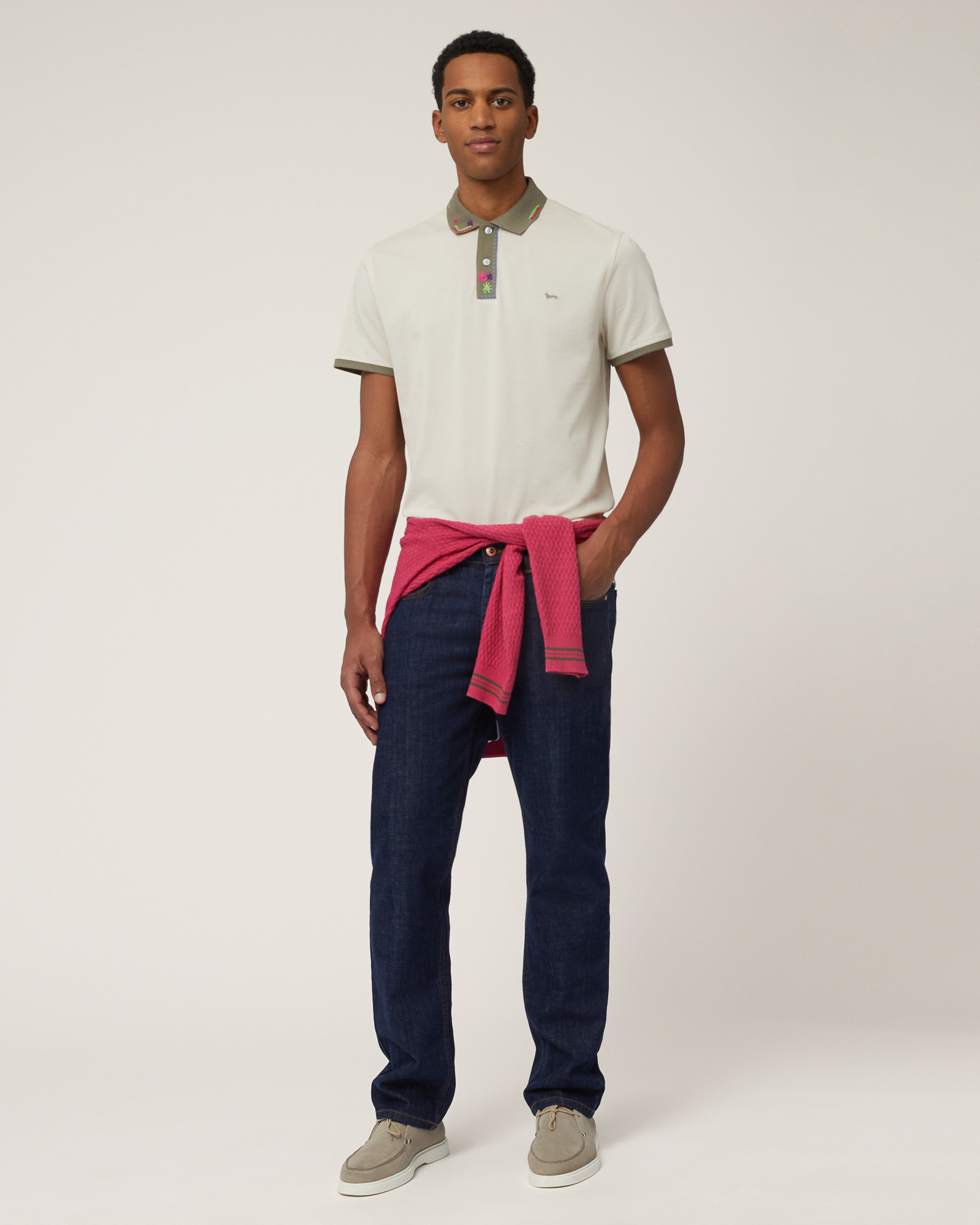 Poloshirt mit handgefertigter Stickerei, Staub, large image number 3