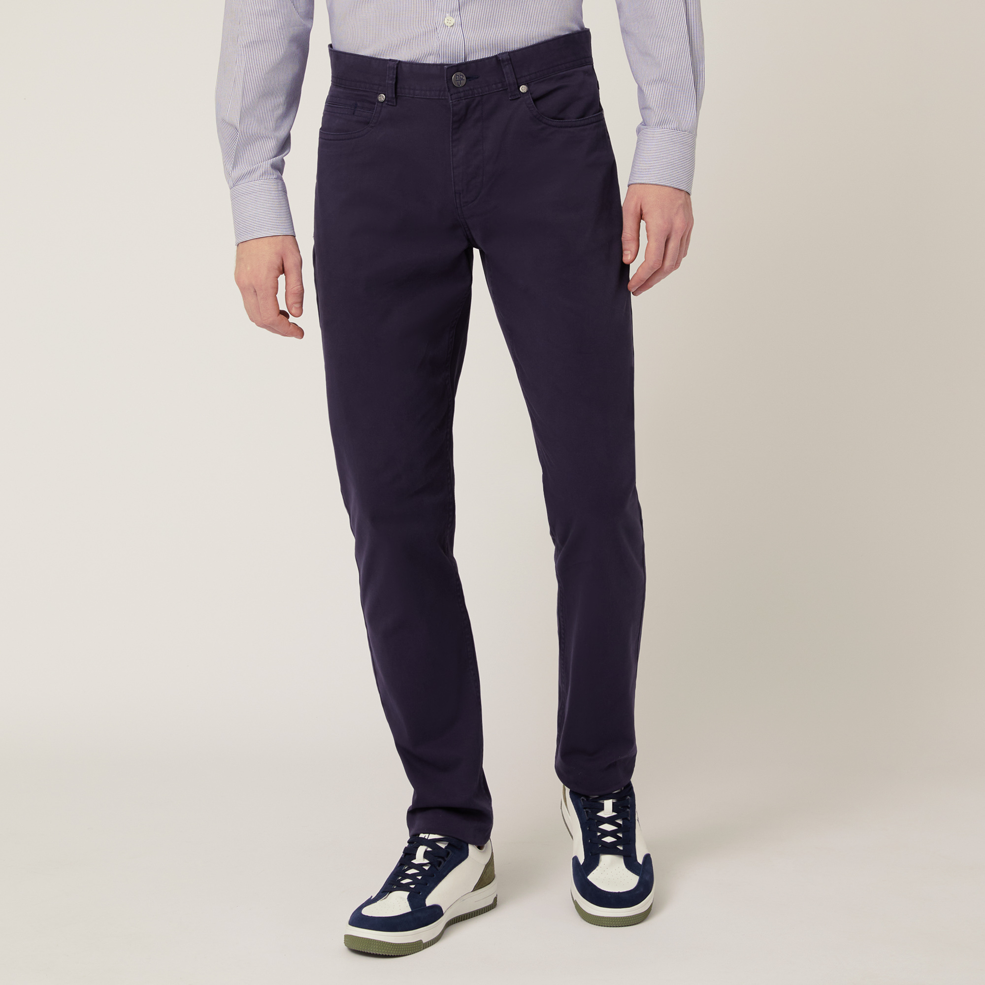 Pantaloni In Light Twill, Light Blue, large image number 0