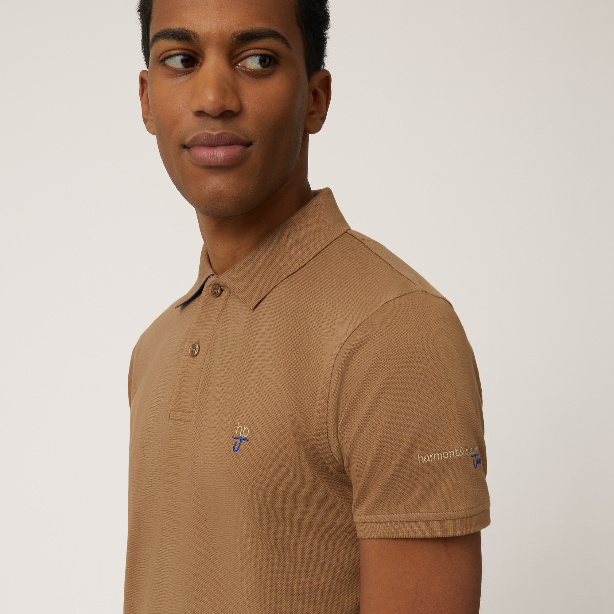 Narrow-Fit Cotton Polo, Light Brown, large image number 2