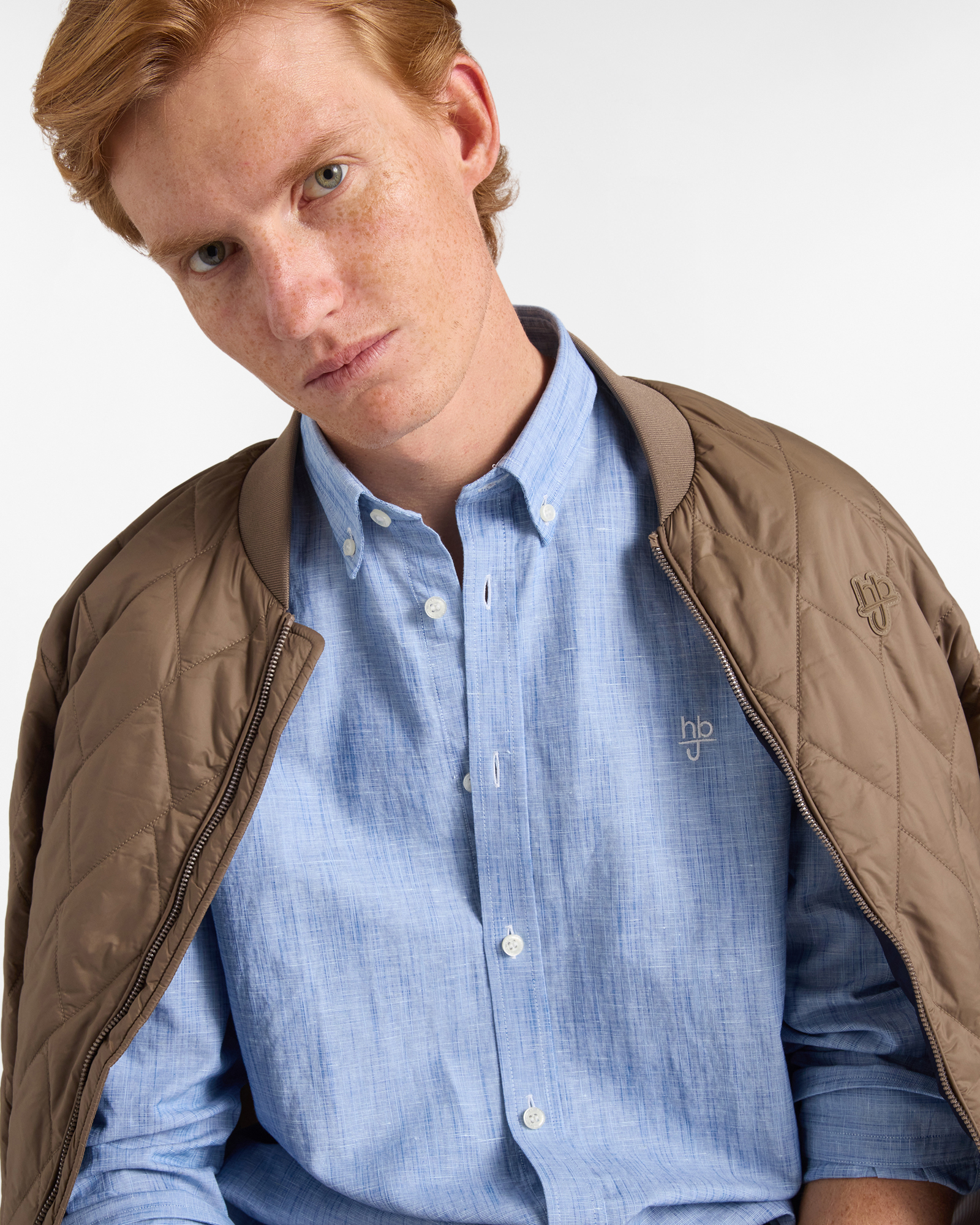 Camicia Uomo Misto Lino Regular Fit, Blu chiaro, large image number 2