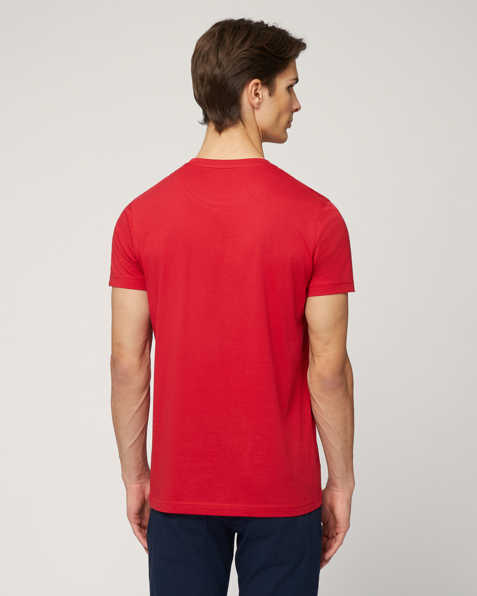 T-Shirt with Monogram, Red, large image number 1