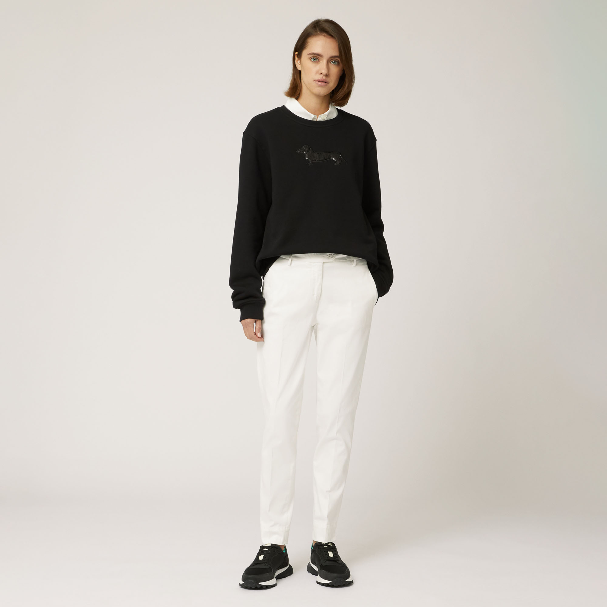 Stretch Cotton Chino Pants, White, large image number 3