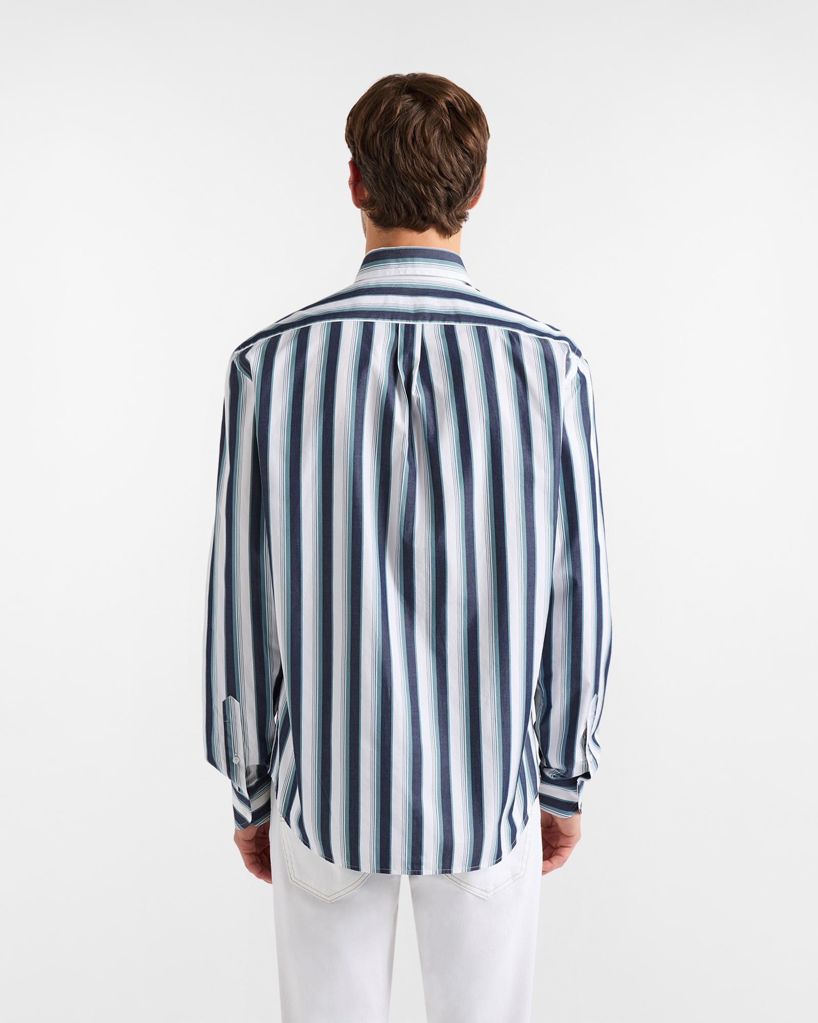 Camisa de hombre a rayas anchas de corte regular, Azul Navy, large image number 2