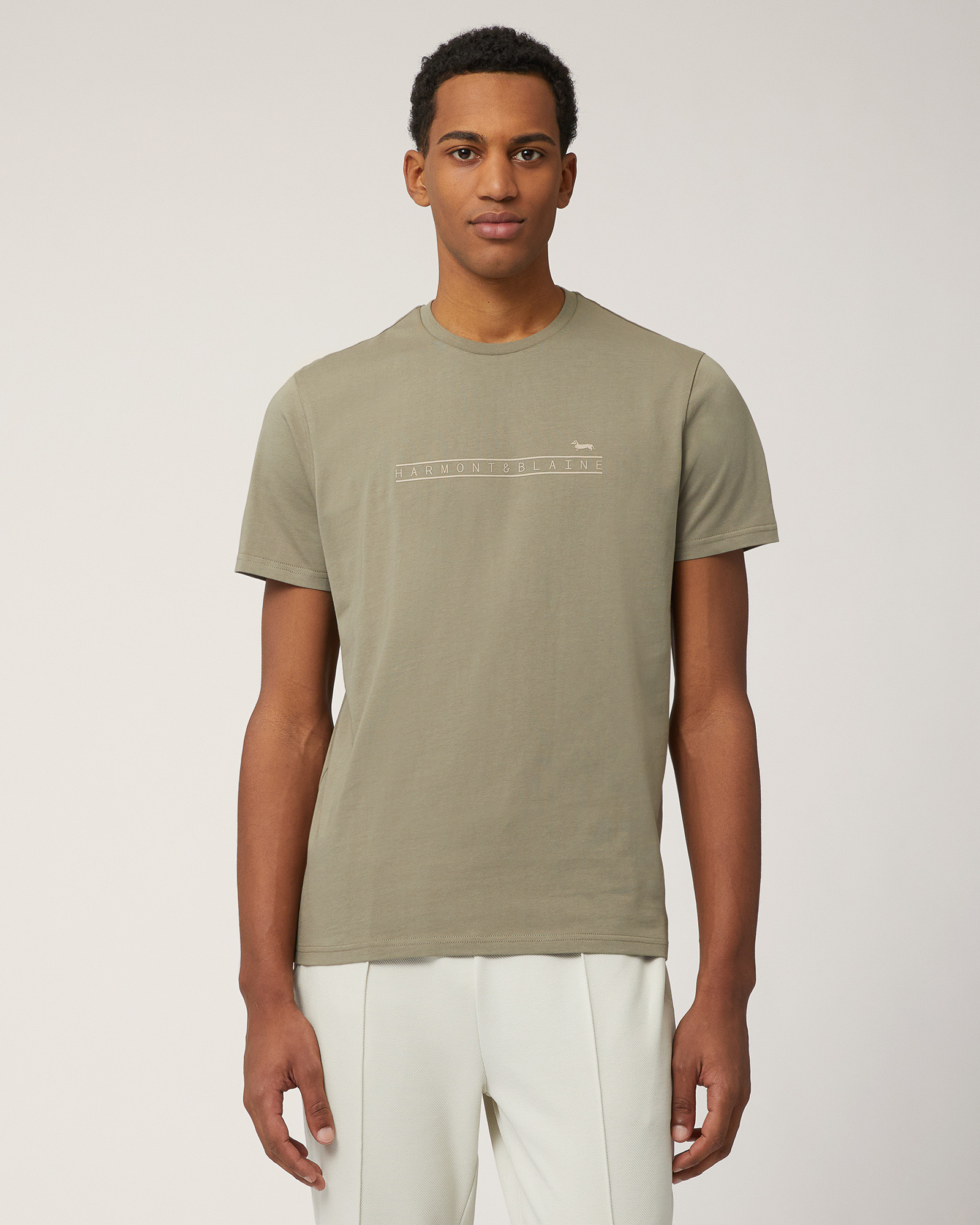 T-Shirt Logata In Cotone