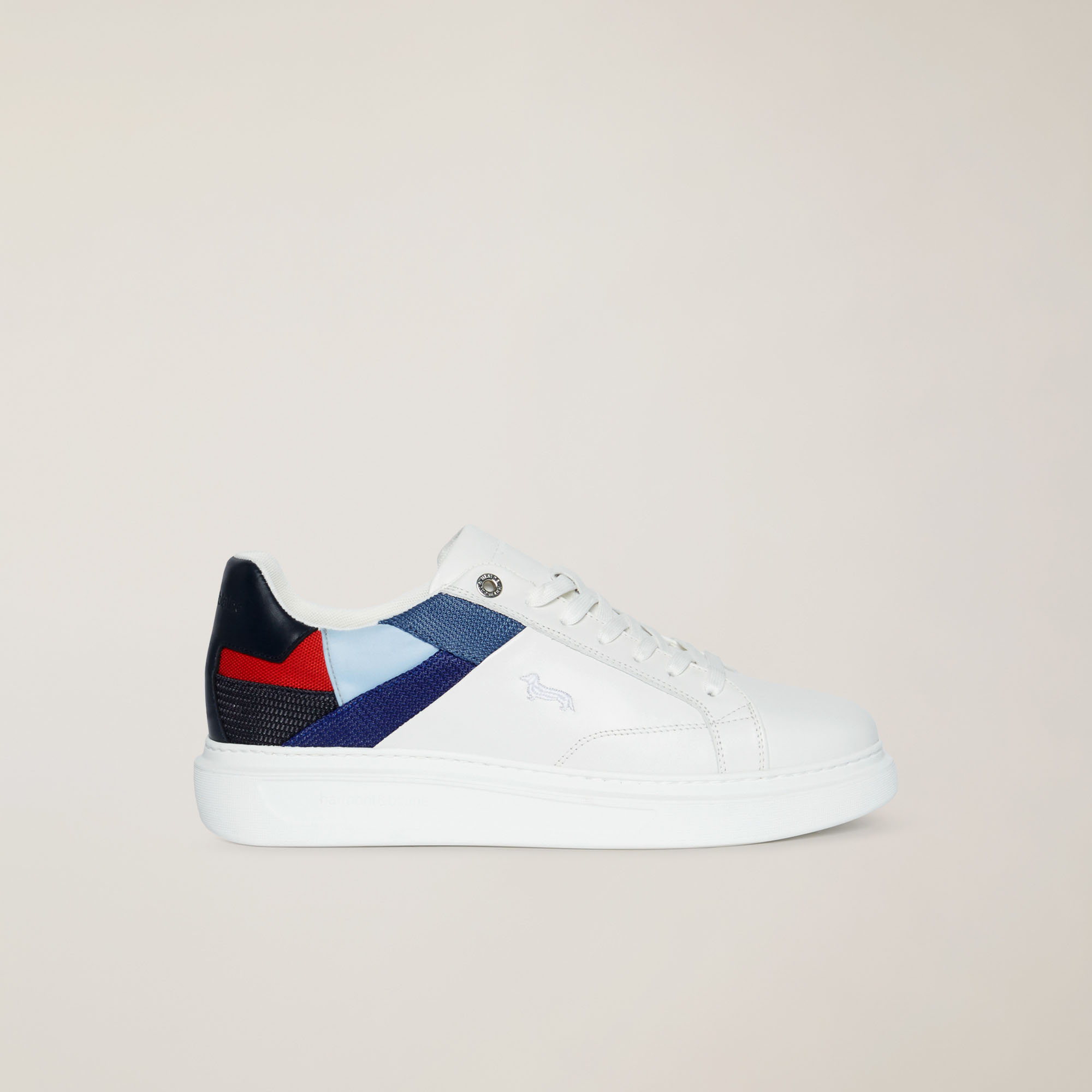 Sneaker Con Inserti Patchwork, Bianco/Multicolor, large