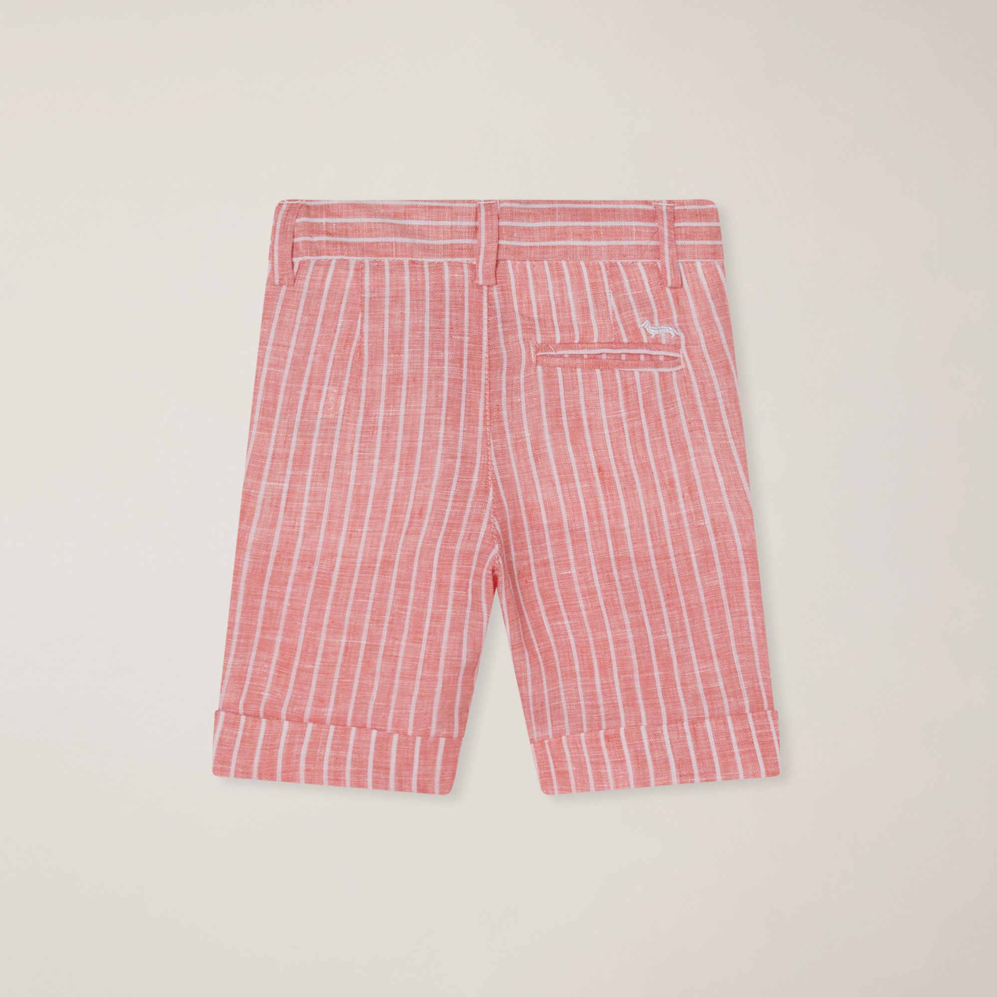 Striped linen bermuda shorts, Dark Pink, large image number 1