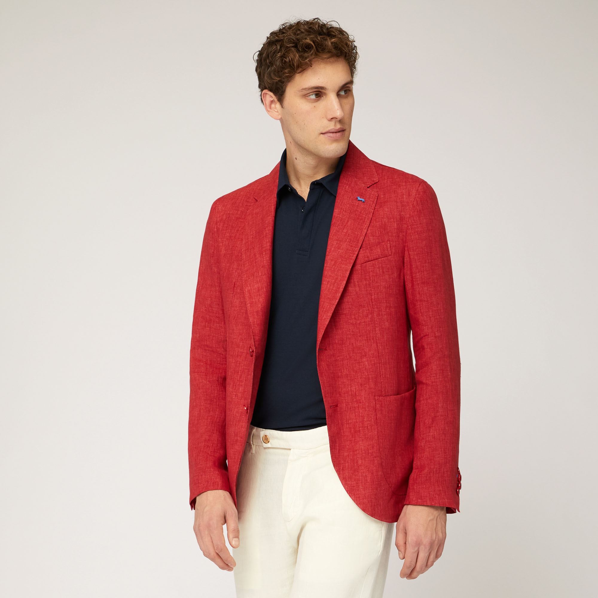 Linen Jacket with Pockets, Light Red, large image number 0