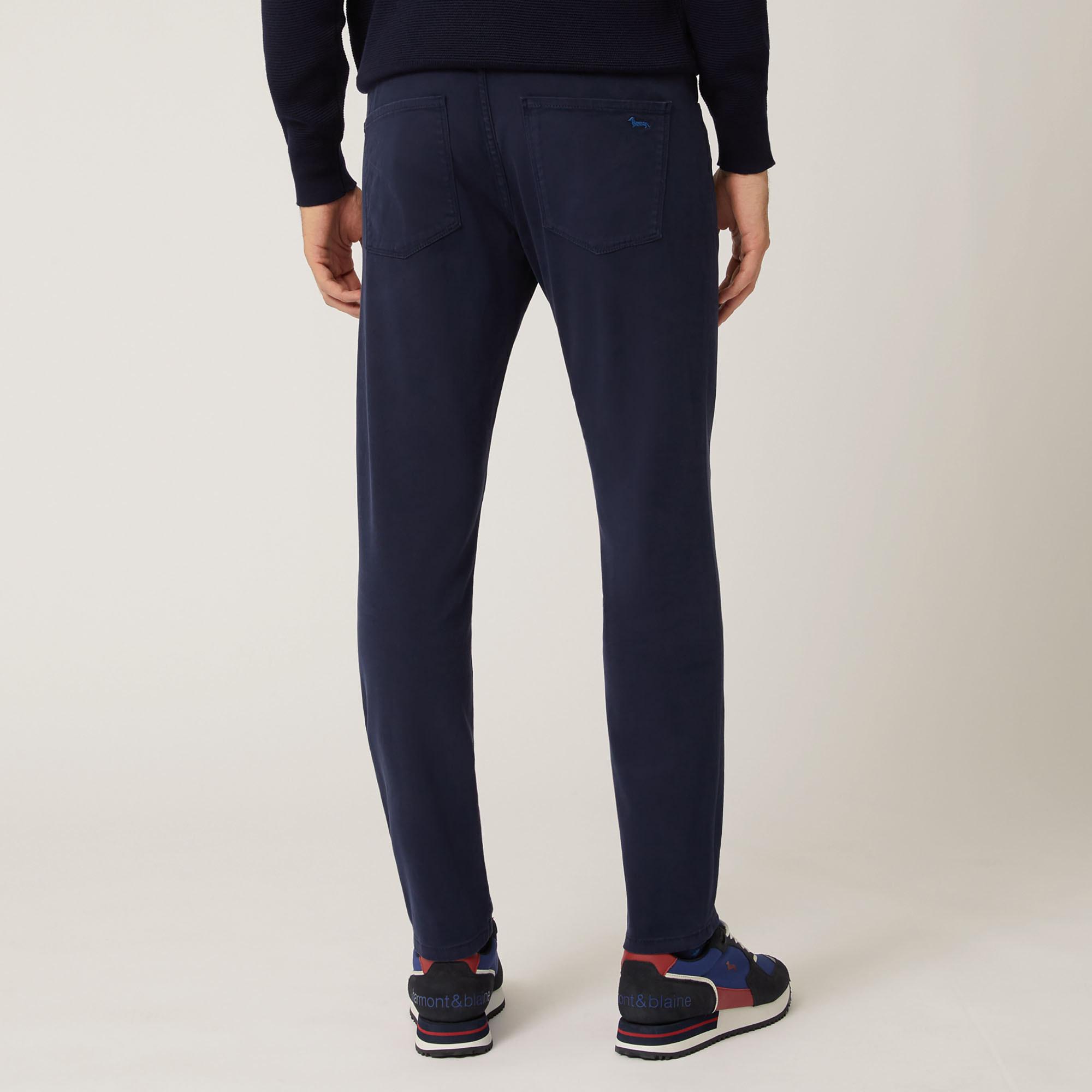 Slim-Fit Five-Pocket Pants, Blue, large image number 1