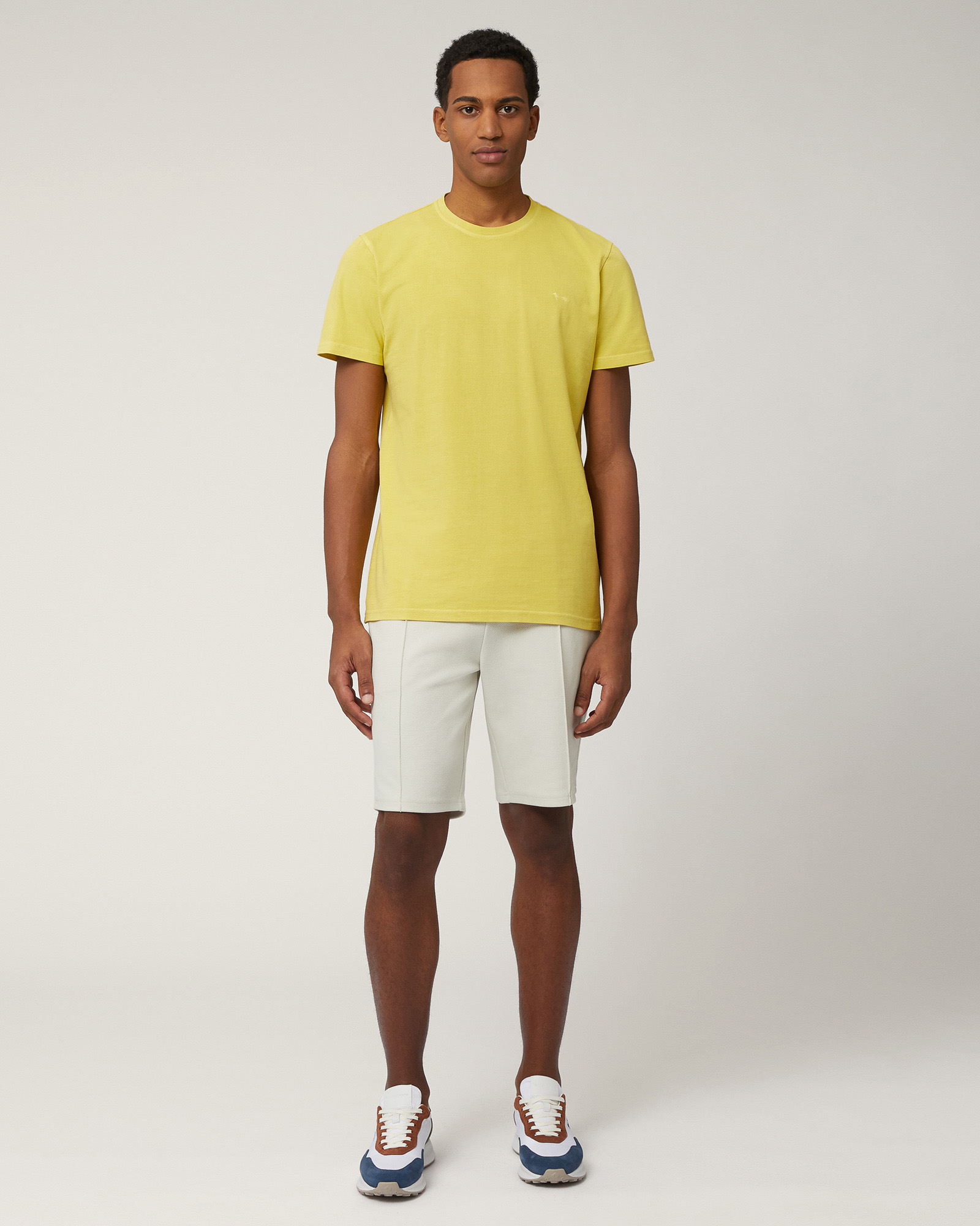 T-Shirt Girocollo In Cotone, Verde Lime, large image number 3