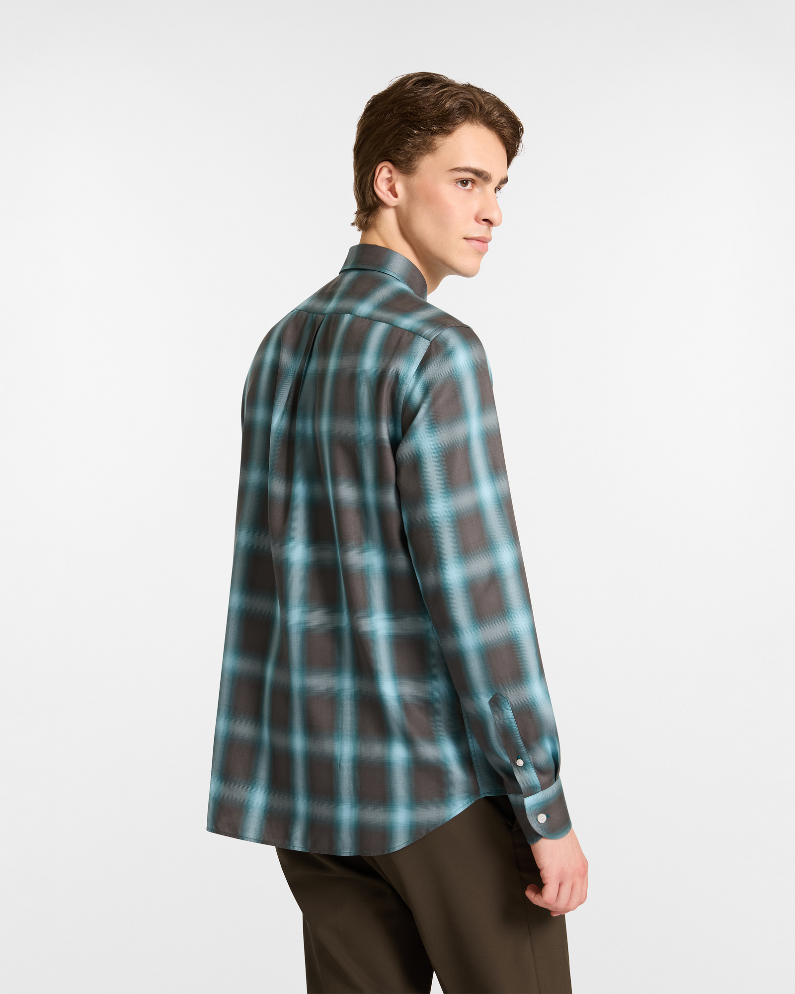 Camicia Check In Lyocell, Blu Navy, large image number 1