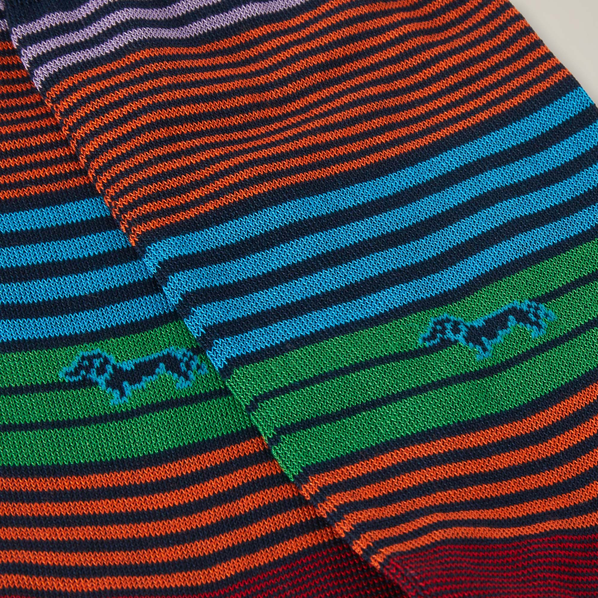 Kurze Socken Mit Mehrfarbigen Streifen, Blau, large image number 1