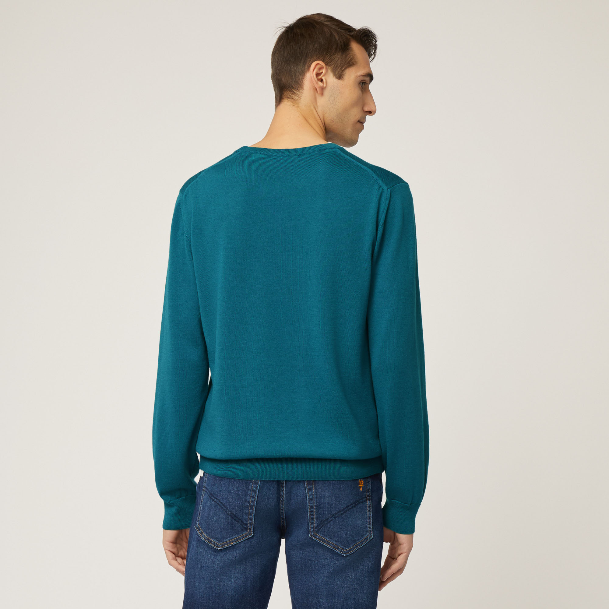 Pullover Girocollo Hbj, Verde, large image number 1