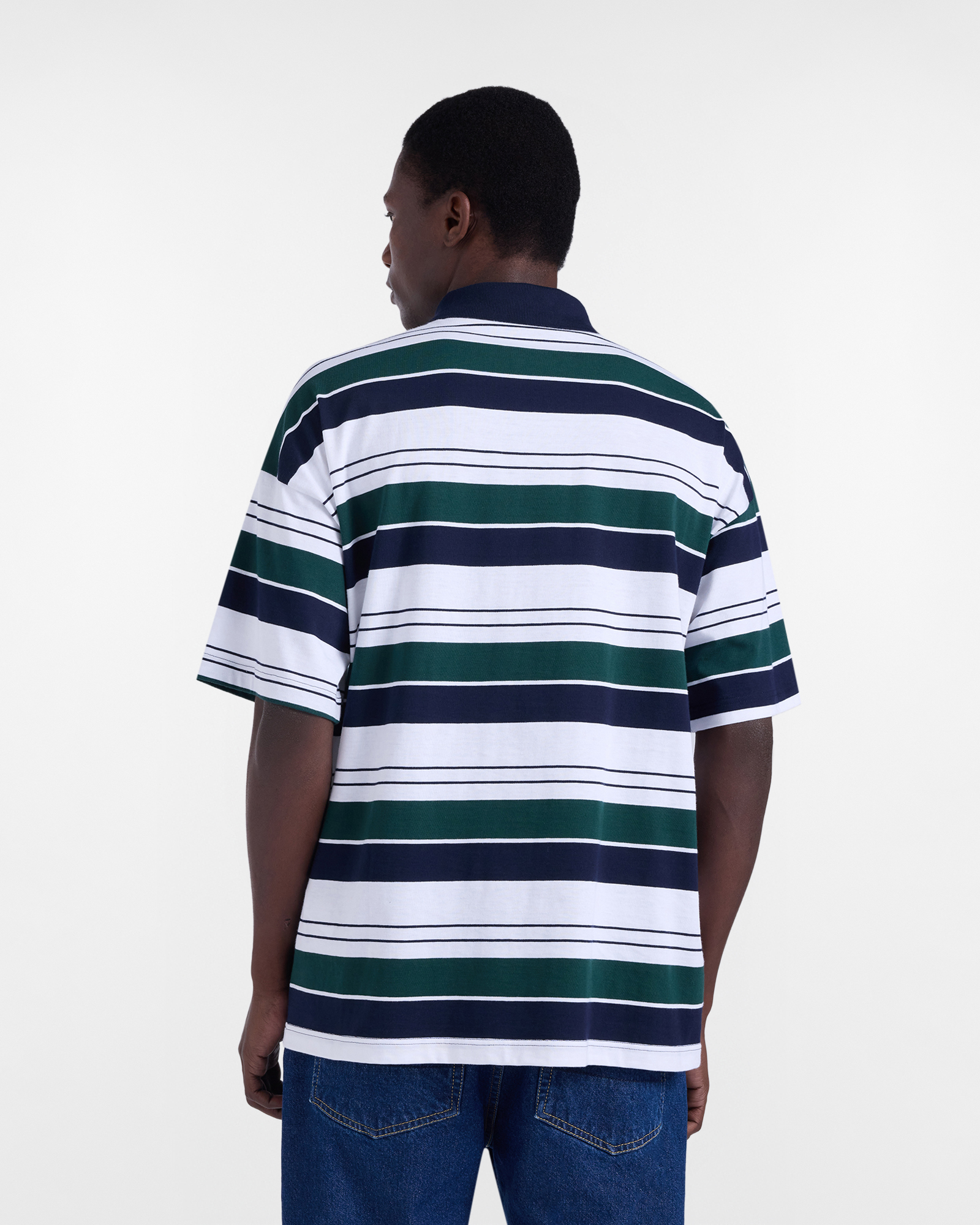 Camisa de polo de maxi rayas, ajuste relajado.