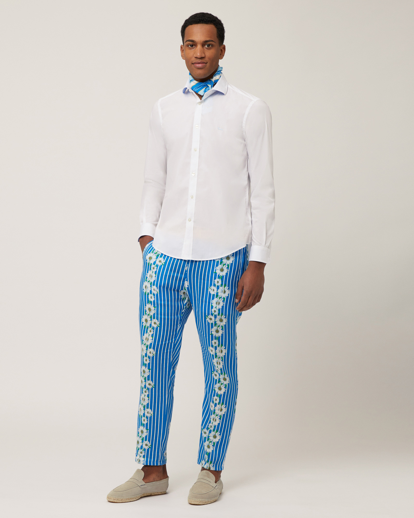 Leinenhose mit Margeriten, Hellblau, large image number 3