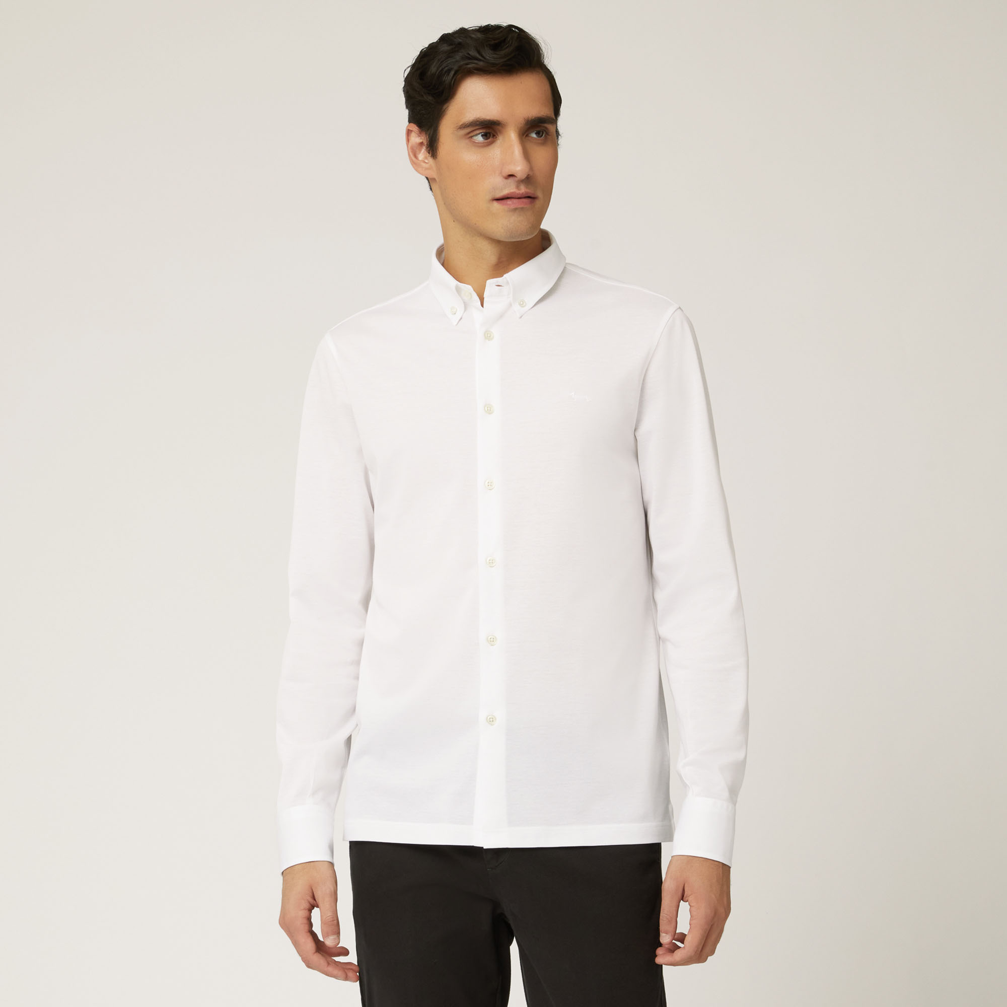 Camisa Casual De Algodón, Blanco, large image number 0
