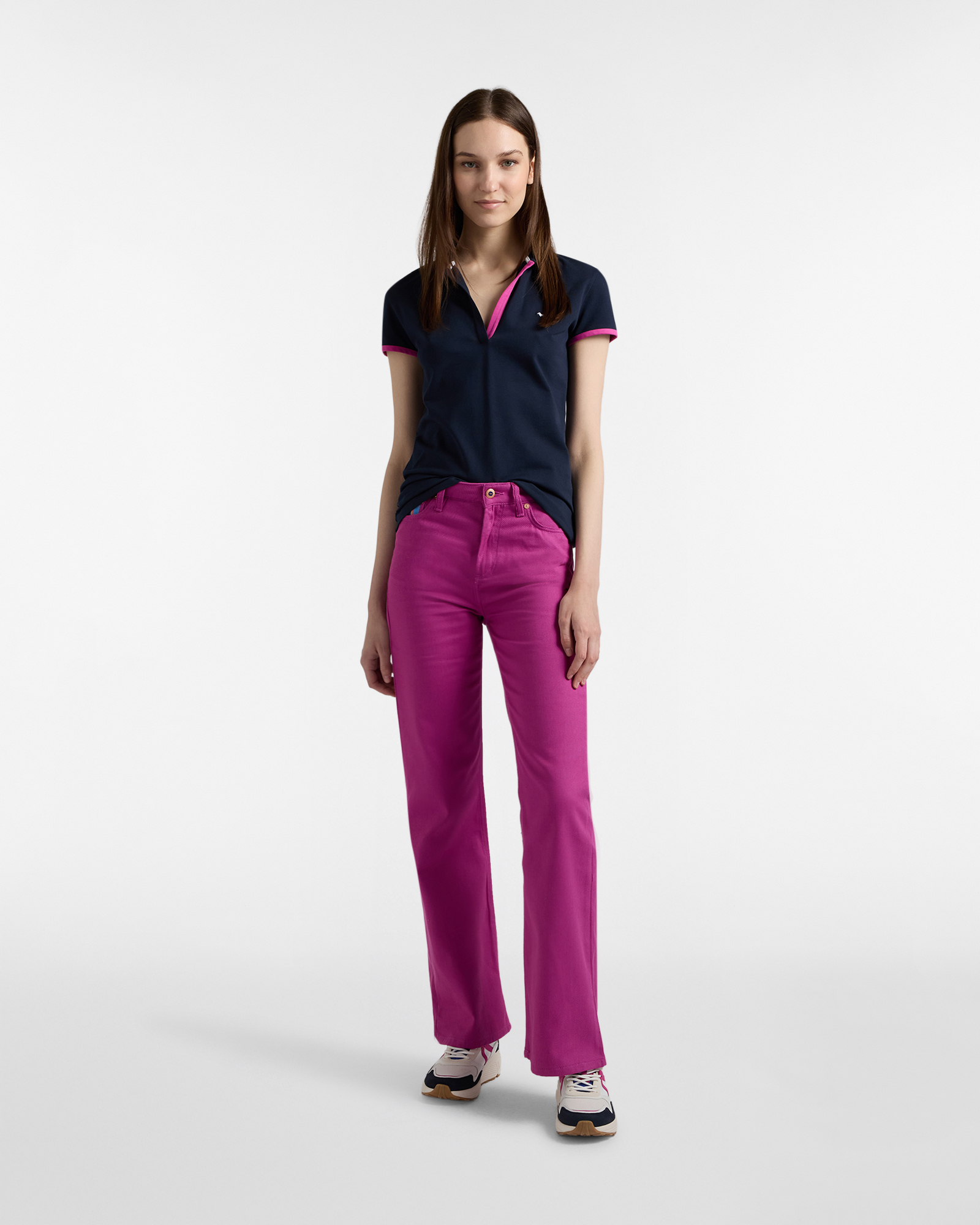 Women's slim-fit polo shirt, Blue, large image number 3