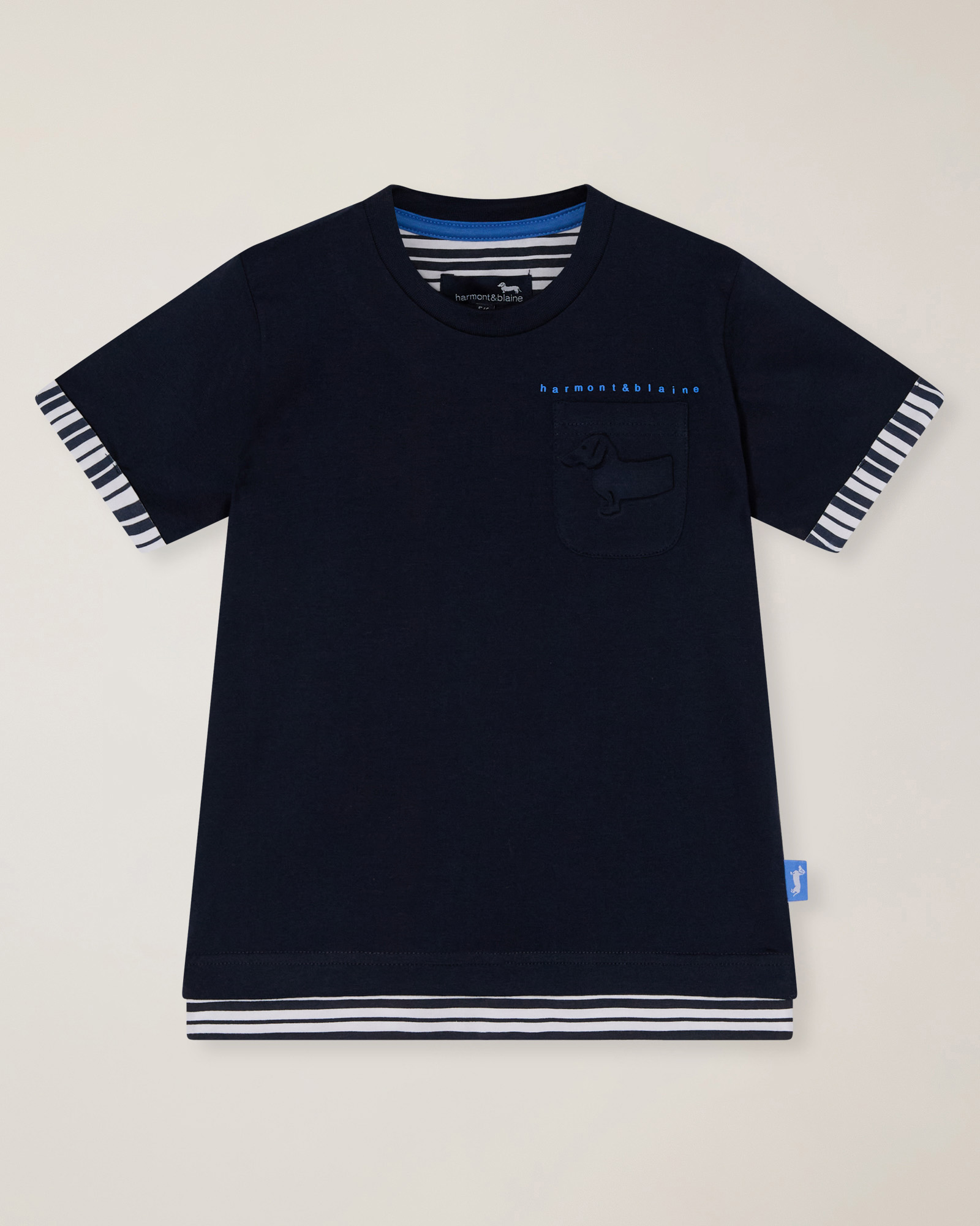 T-shirt with embossed print, Navy Blue, large image number 0