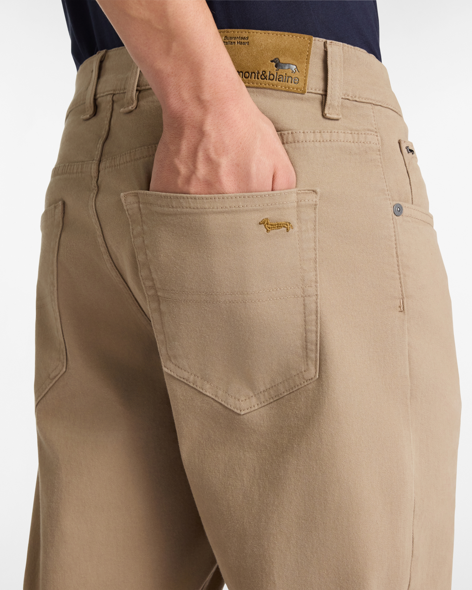 Pantaloni Regular Fit In Gabardine, Sabbia, large image number 2