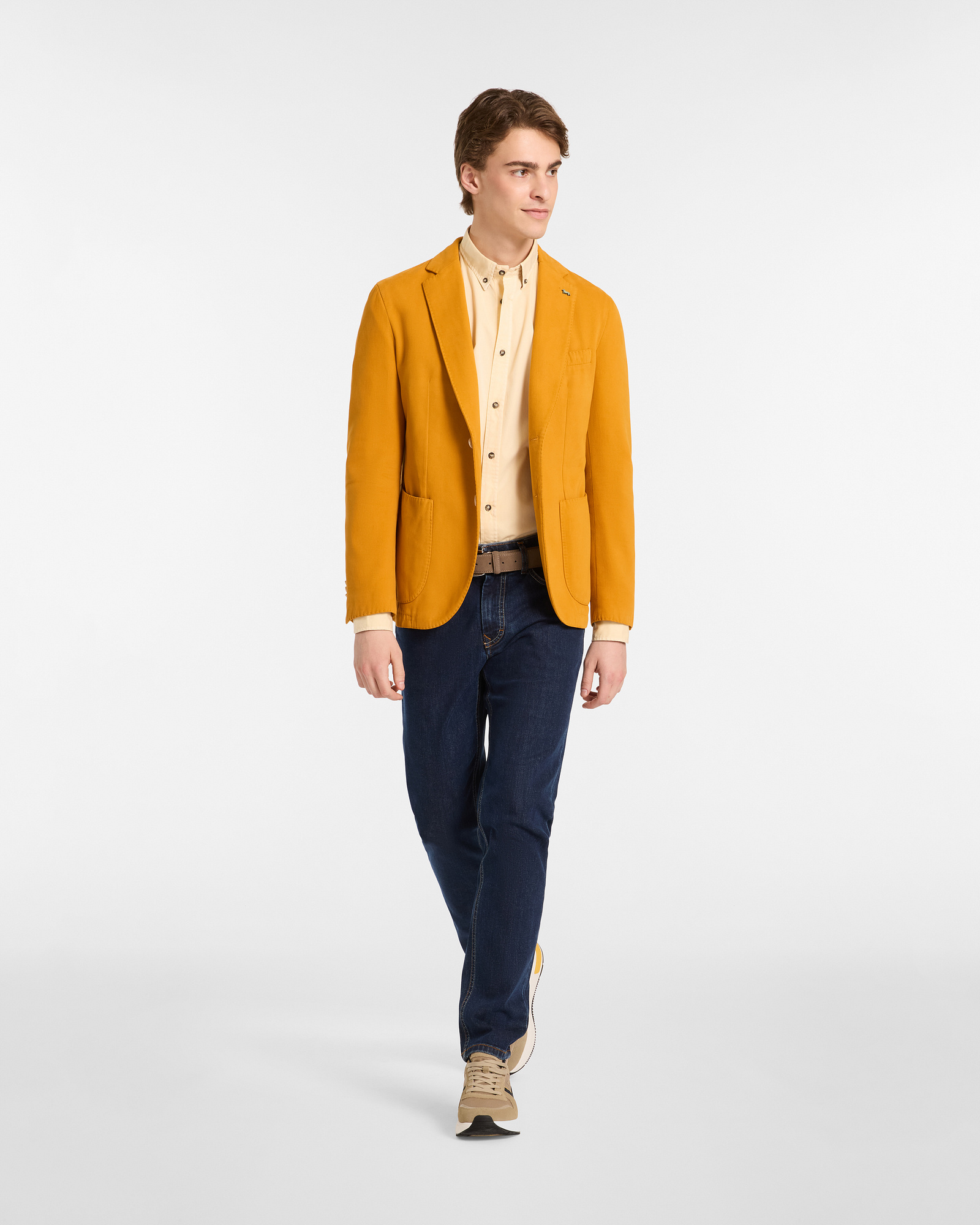 Camicia In Gabardine Capsule Earth Dye, Giallo, large image number 3