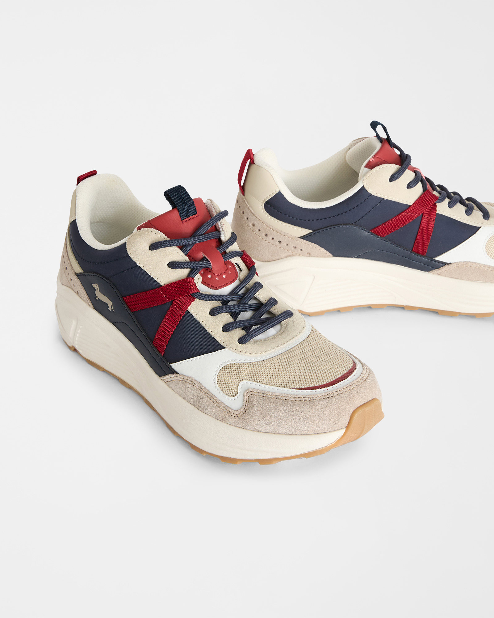 Multicolor sneakers in genuine leather, Blue, large image number 3