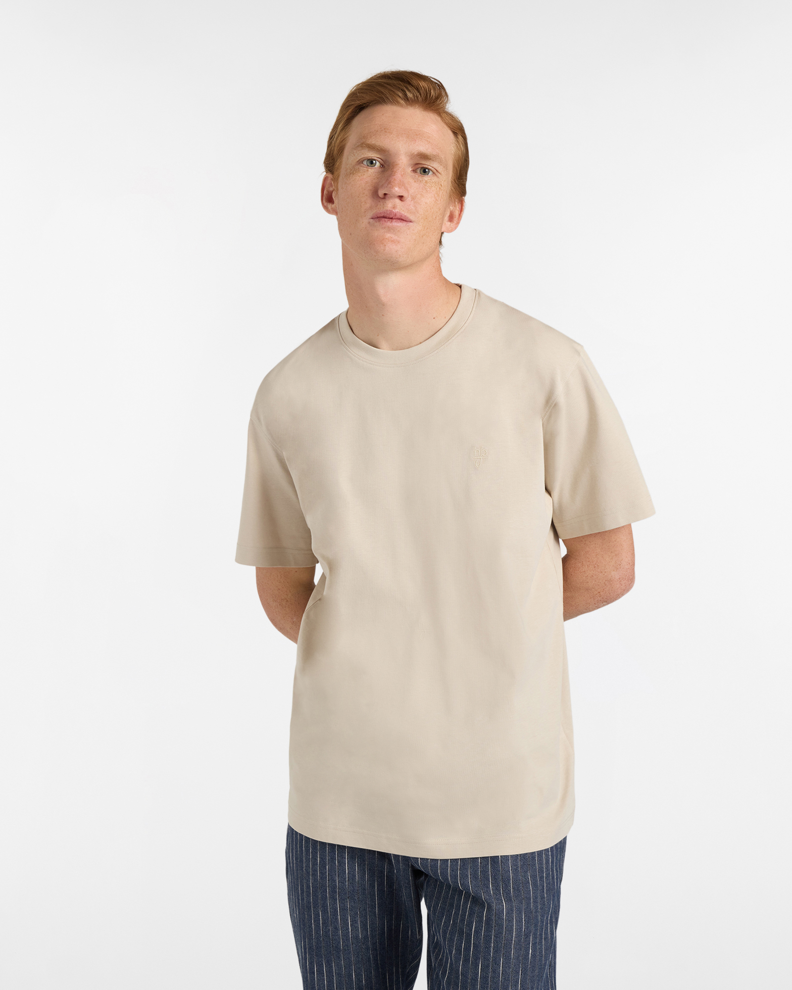Harmont&Blaine - T-Shirt Uomo Basic D‑Fit, Uomo, Beige, Taglia: 4XL