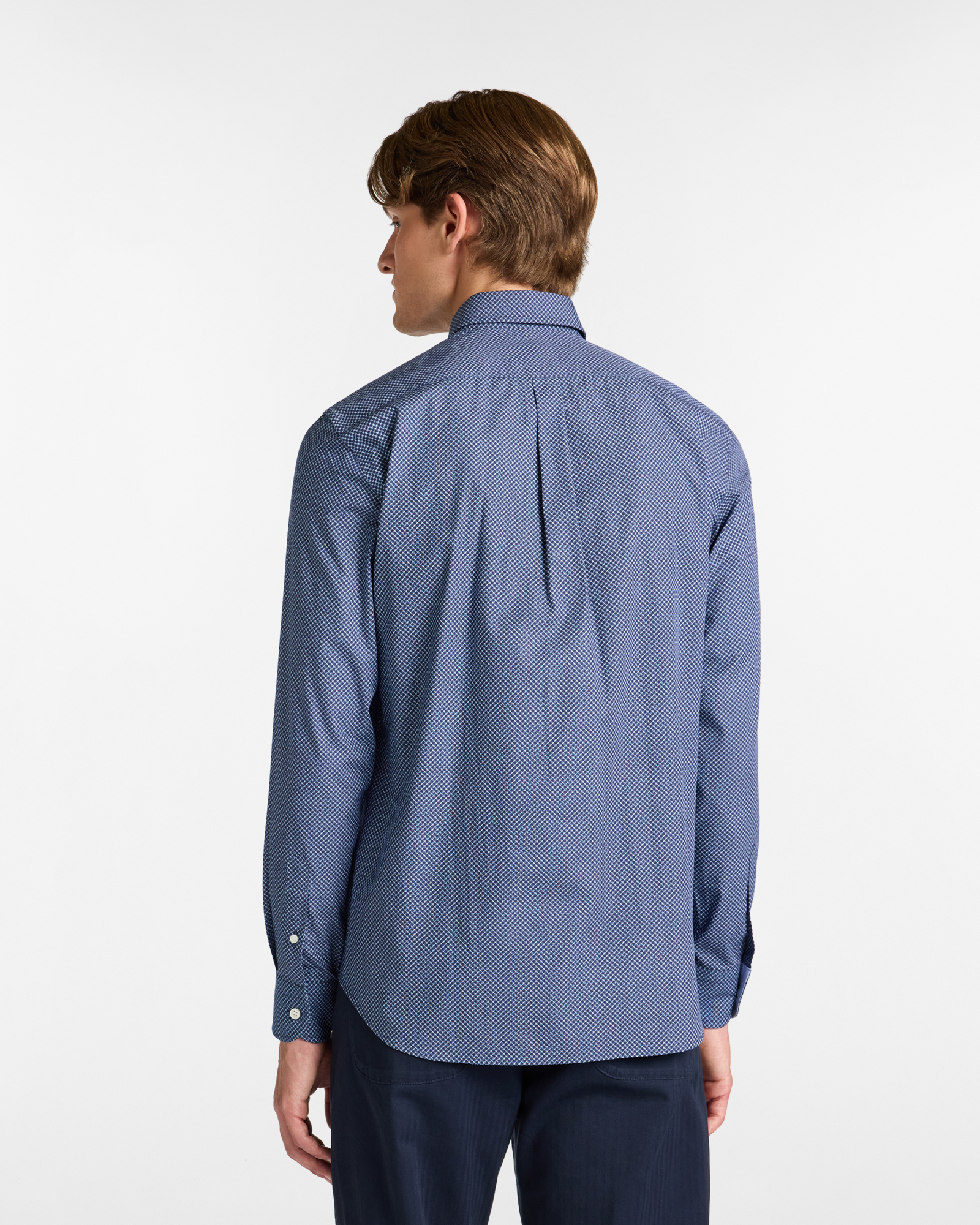 Camicia con micro fantasia, Blu Scuro, large image number 1