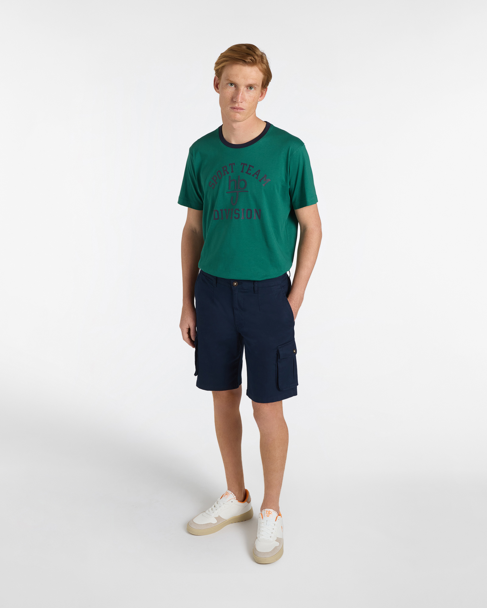 Bermuda Uomo Stile Cargo Regular Fit, Blu scuro, large image number 3