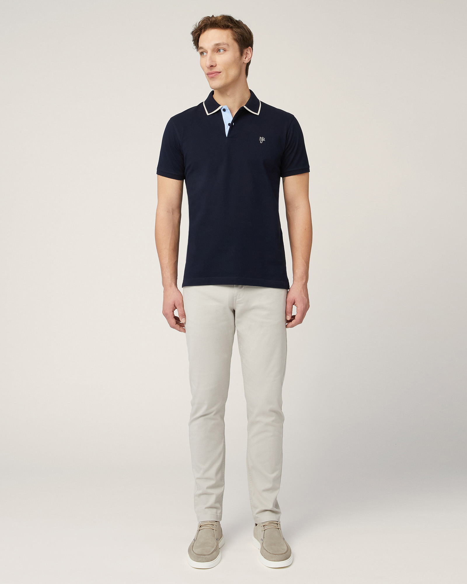 Polo with Contrasts, Dark Blue, large image number 3