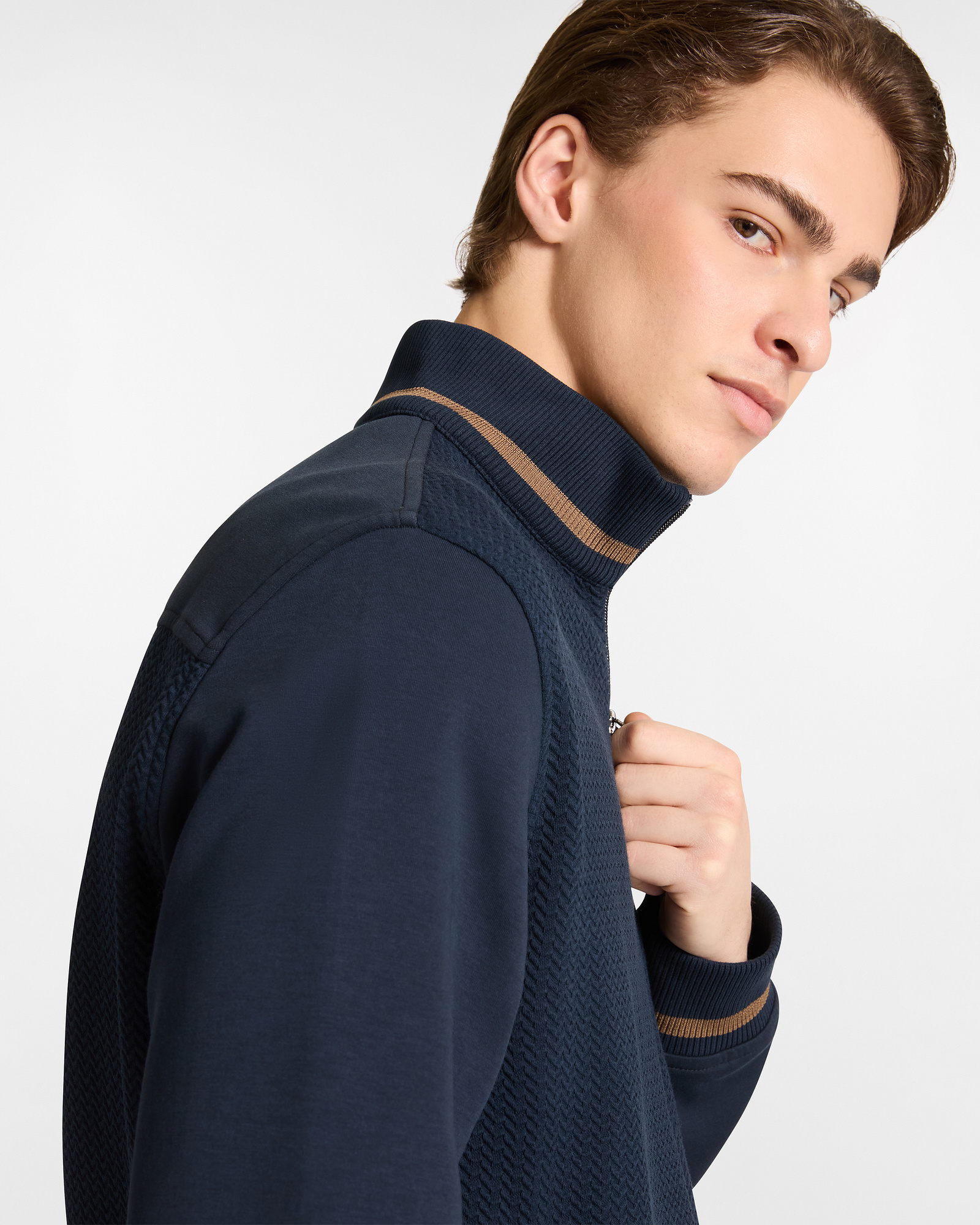 Zip-Sweatshirt mit kontrastierenden Details, Navyblau, large image number 2