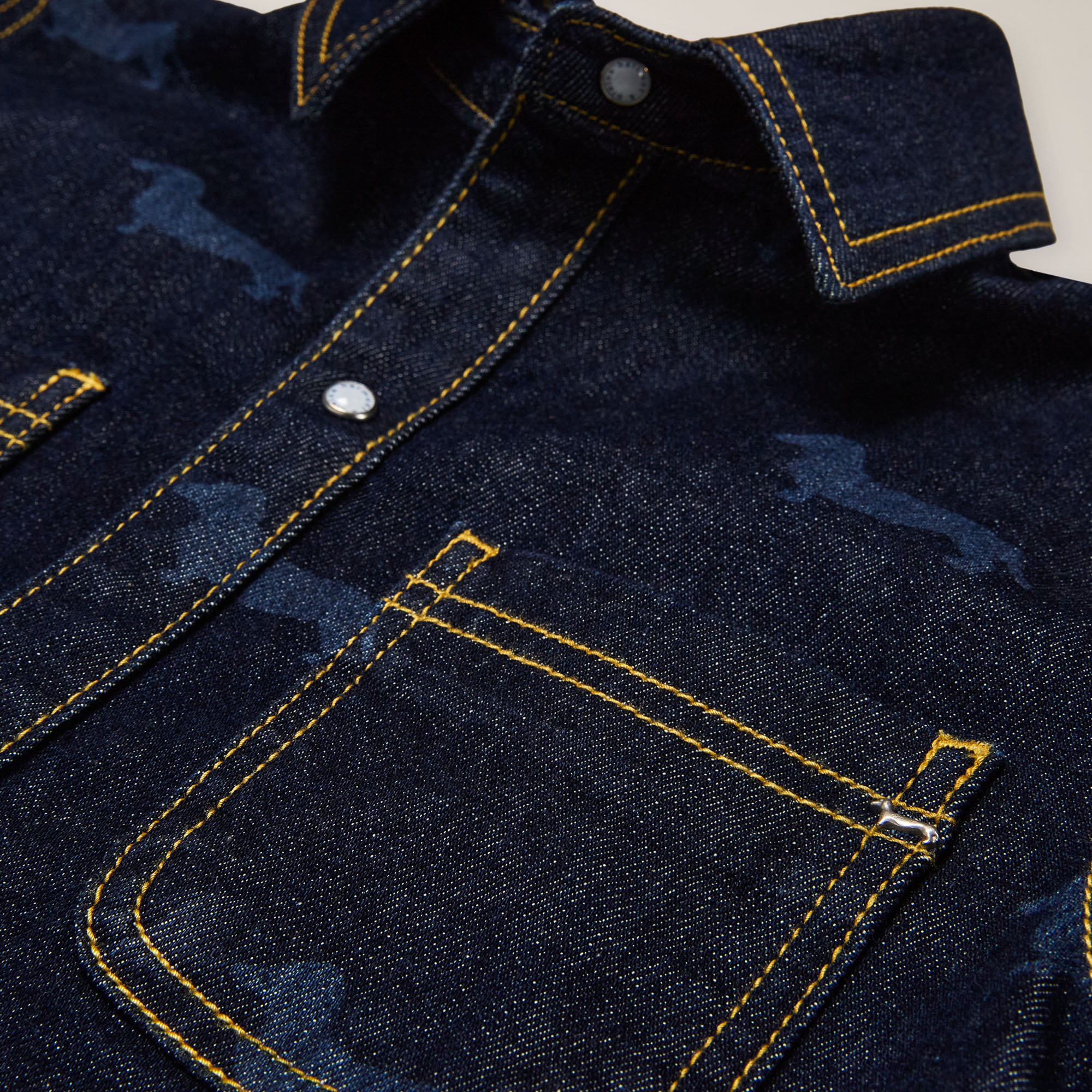 Denim shirt with Dachshund print, Navy blue, large image number 2