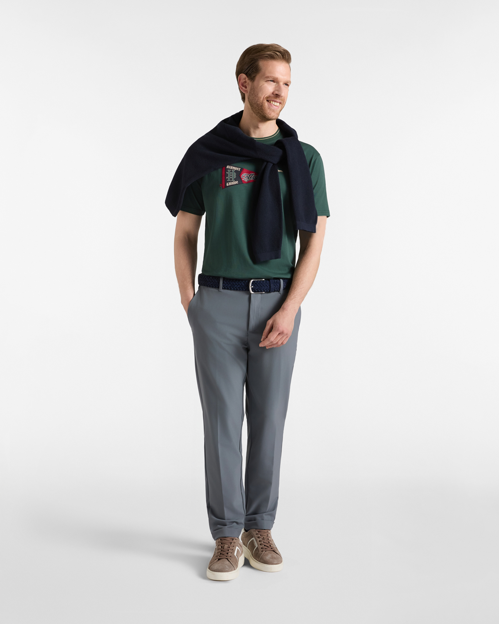 JERSEY T-SHIRT WITH FLAG, BOTTLE GREEN, large image number 3