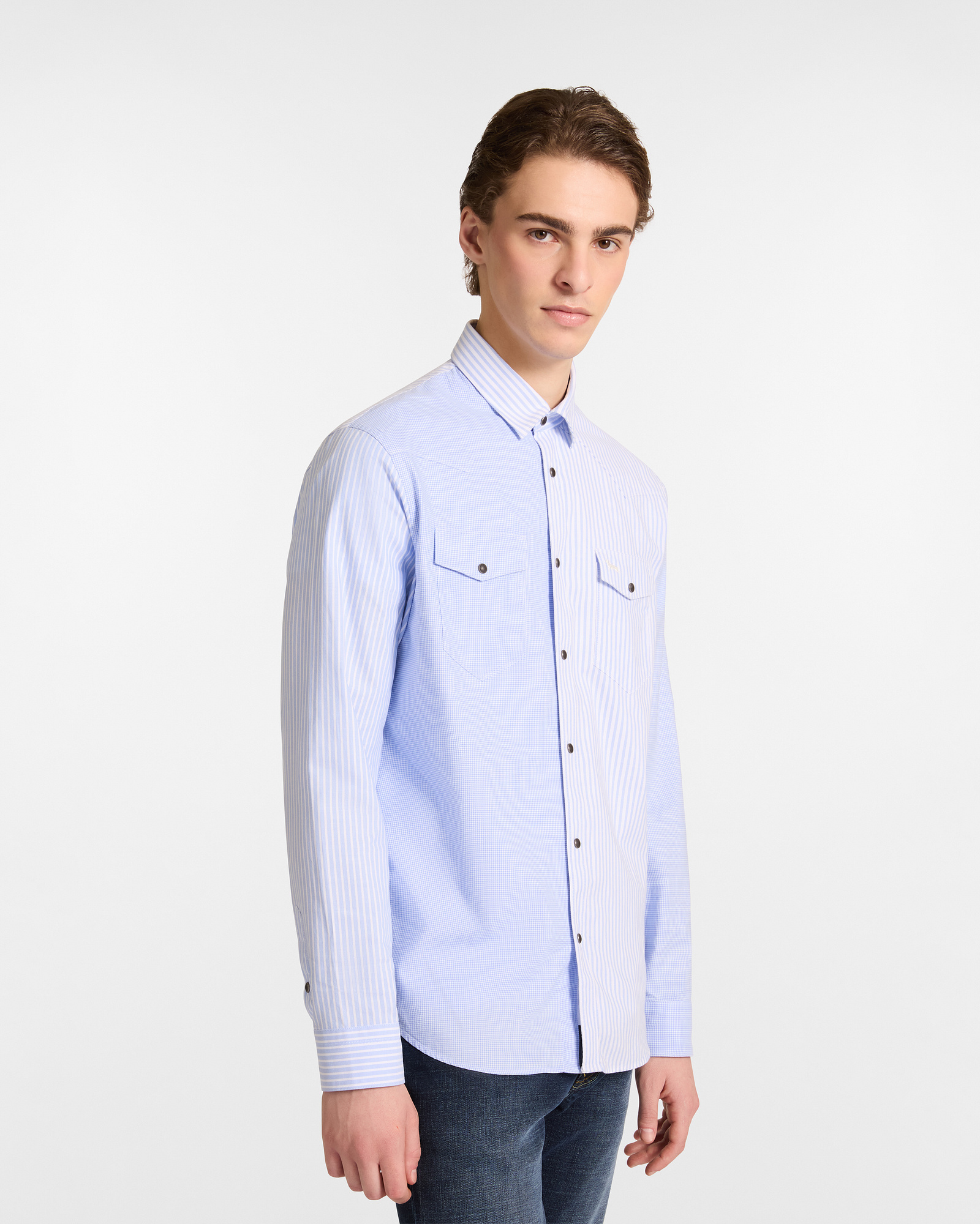 Camisa Western Patchwork, Azul Cielo, large image number 0