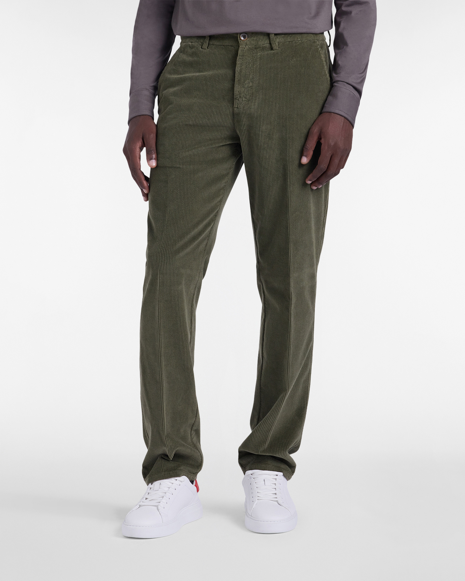 Chino Trousers in Corduroy, Military Green, large