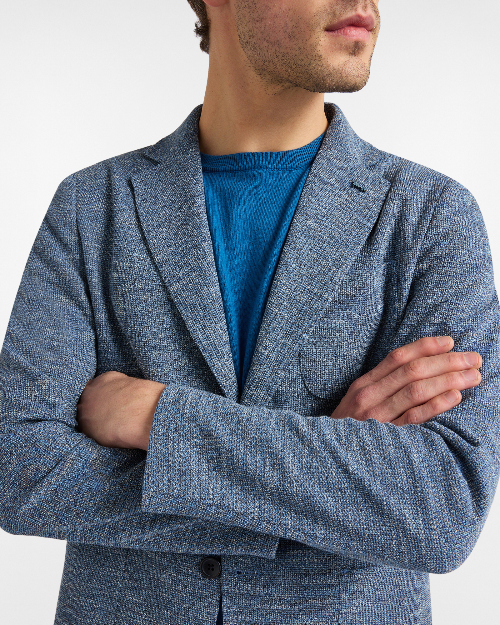 Cardigan jacket in jersey, Blue, large image number 2