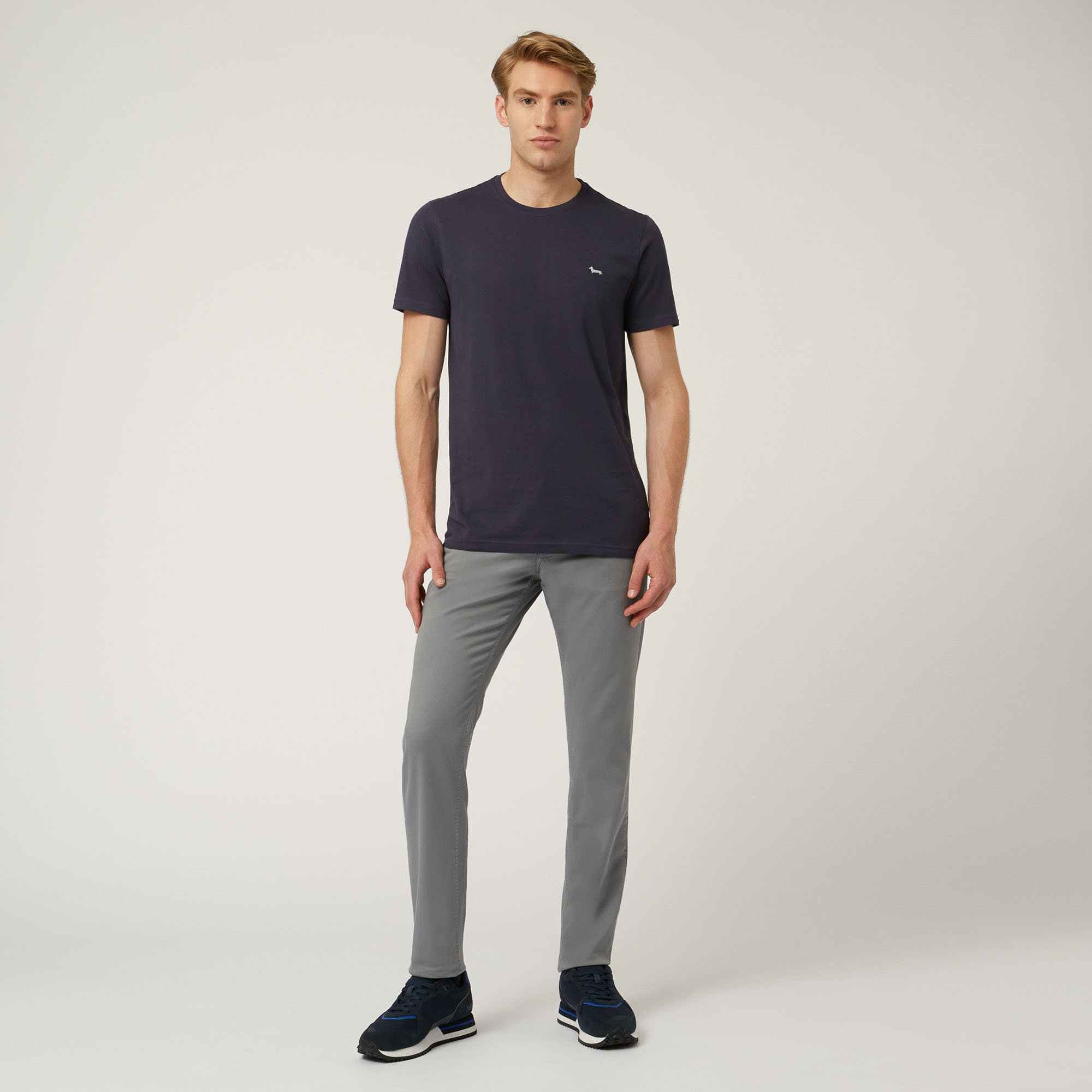 Essentials t shirt in plain coloured cotton, Blue, large image number 3