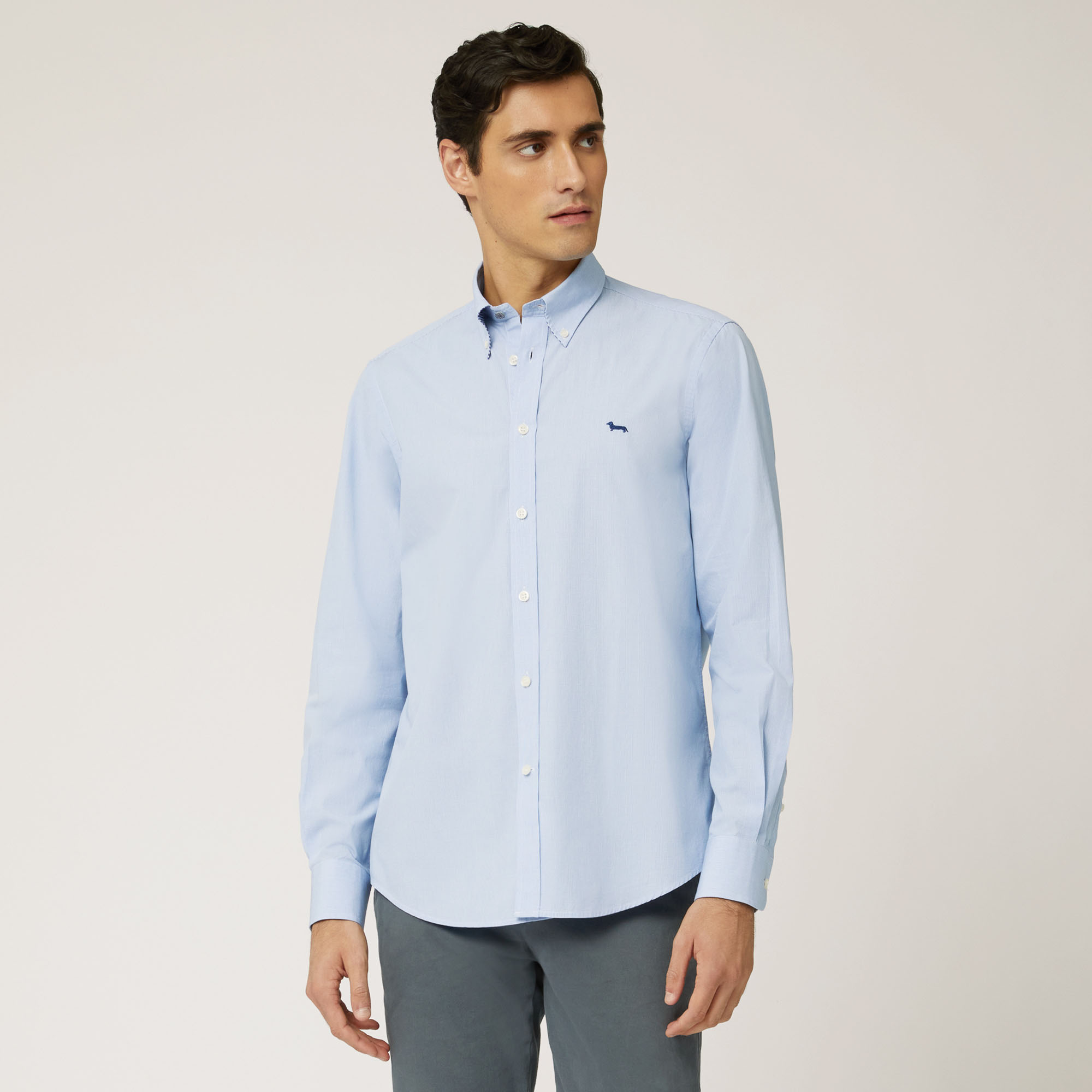 Camisa De 2 Tej Con Interiores A Contraste, Azul celeste, large image number 0