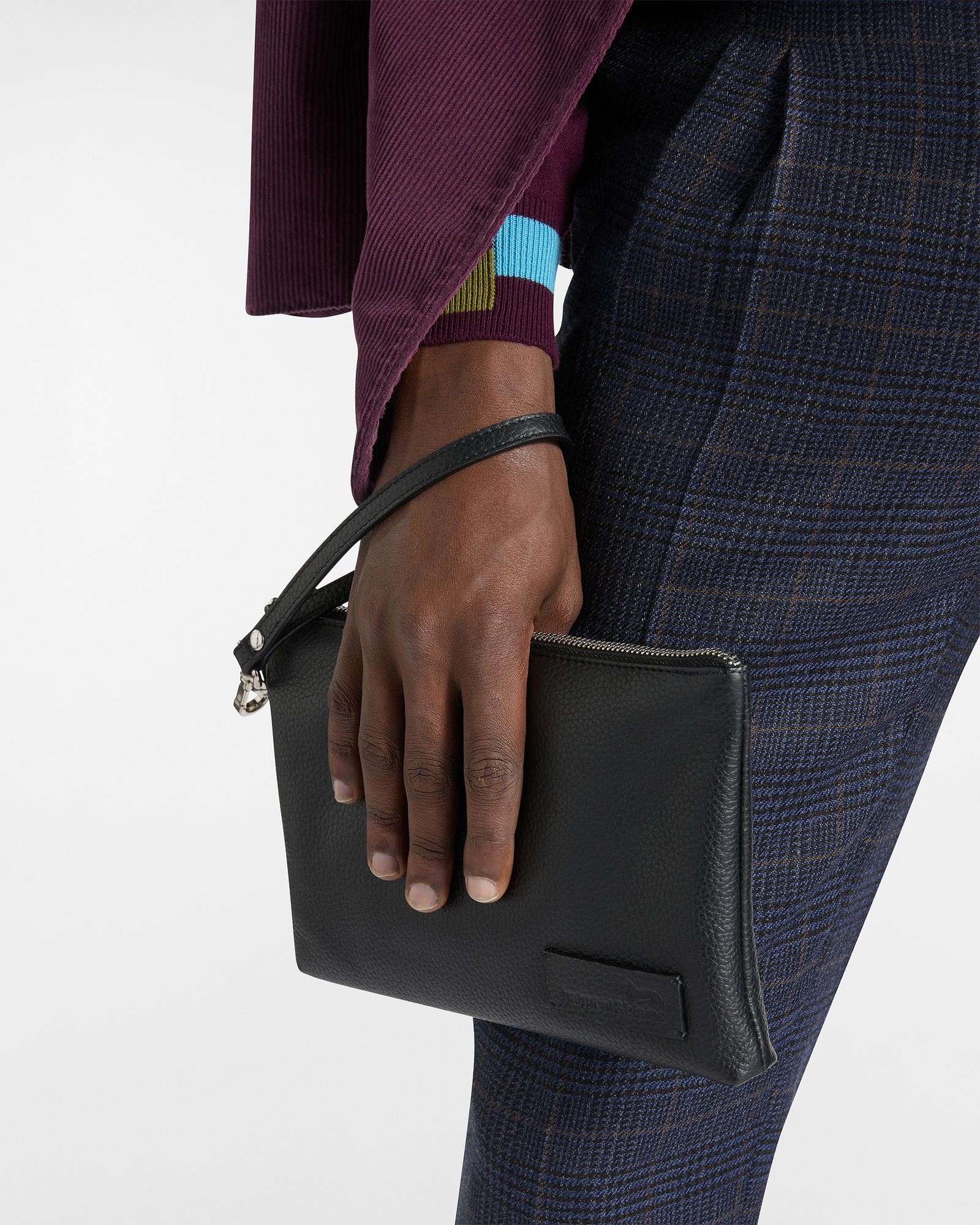 Pochette En Cuir, Noir, large image number 3