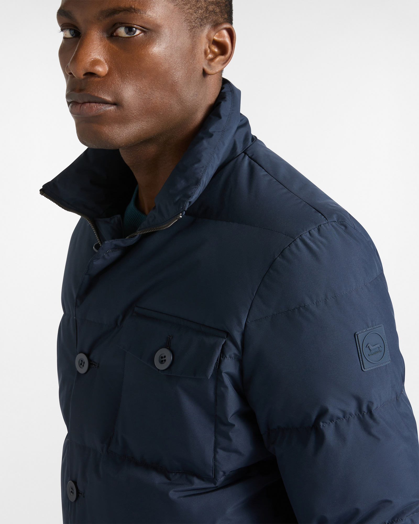 Down-Filled Puffer Jacket, Navy Blue, large image number 2