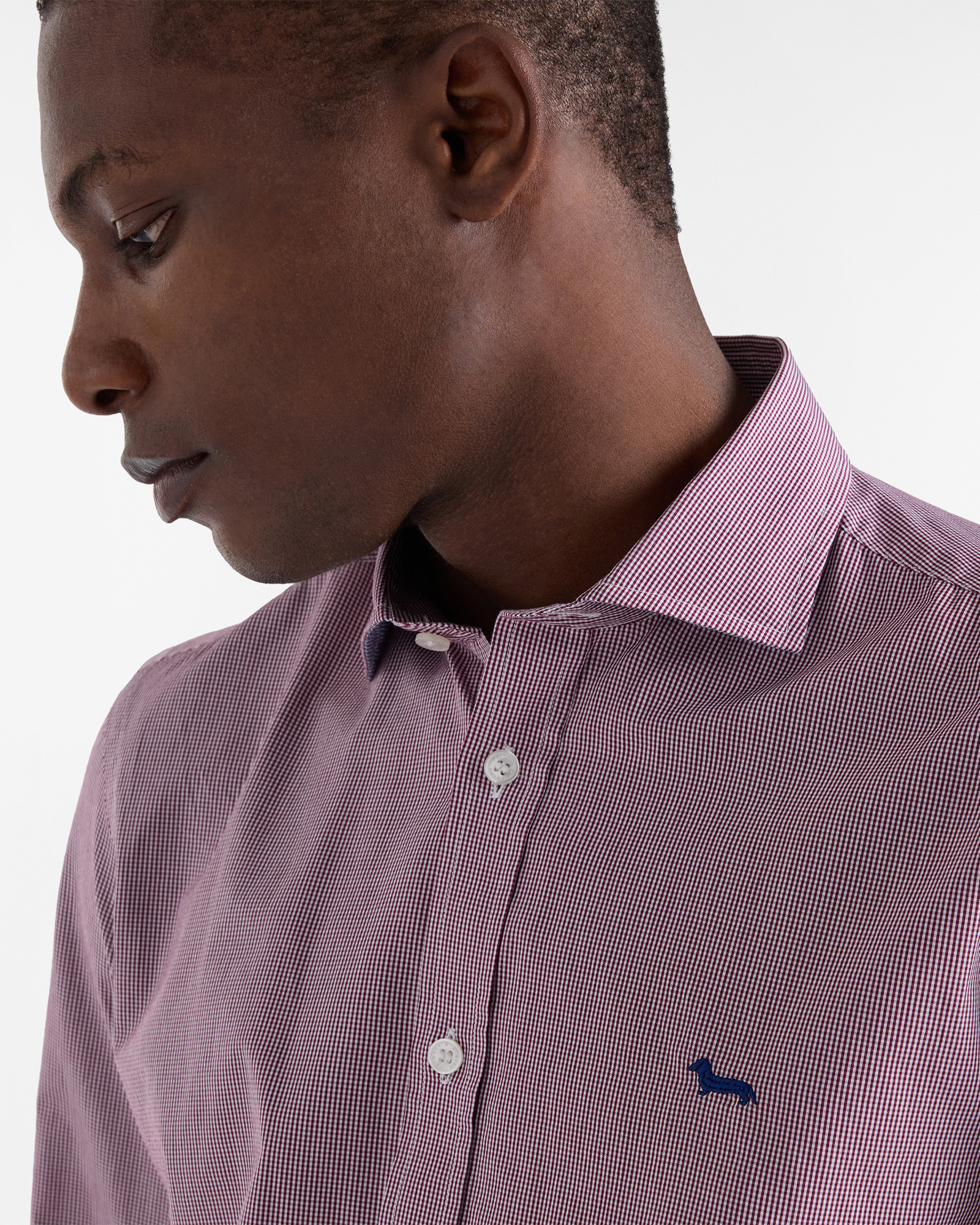 Microcheck Shirt with Dachshund, Light Red, large image number 2