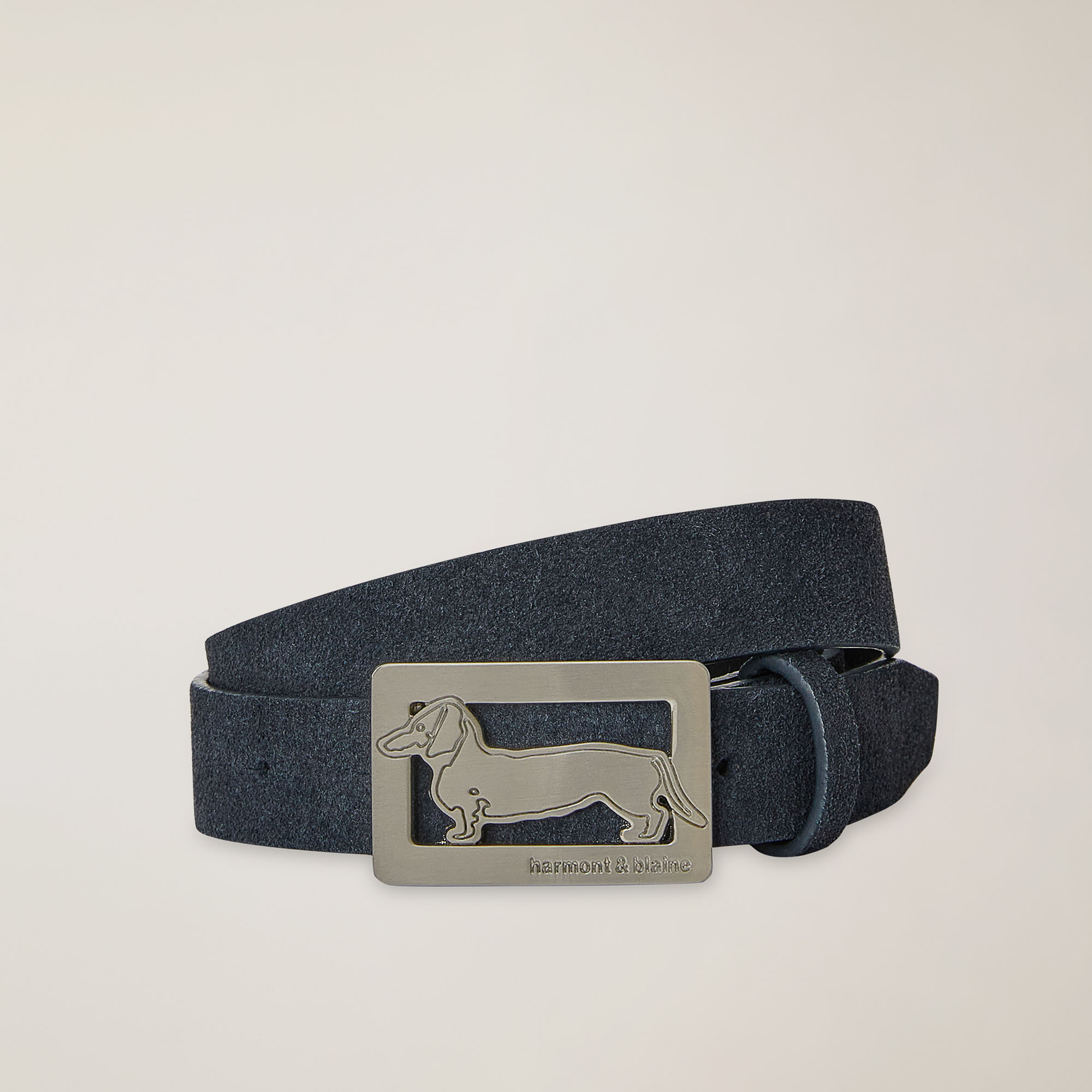 Belt with dachshund buckle, Blu Navy, large image number 0