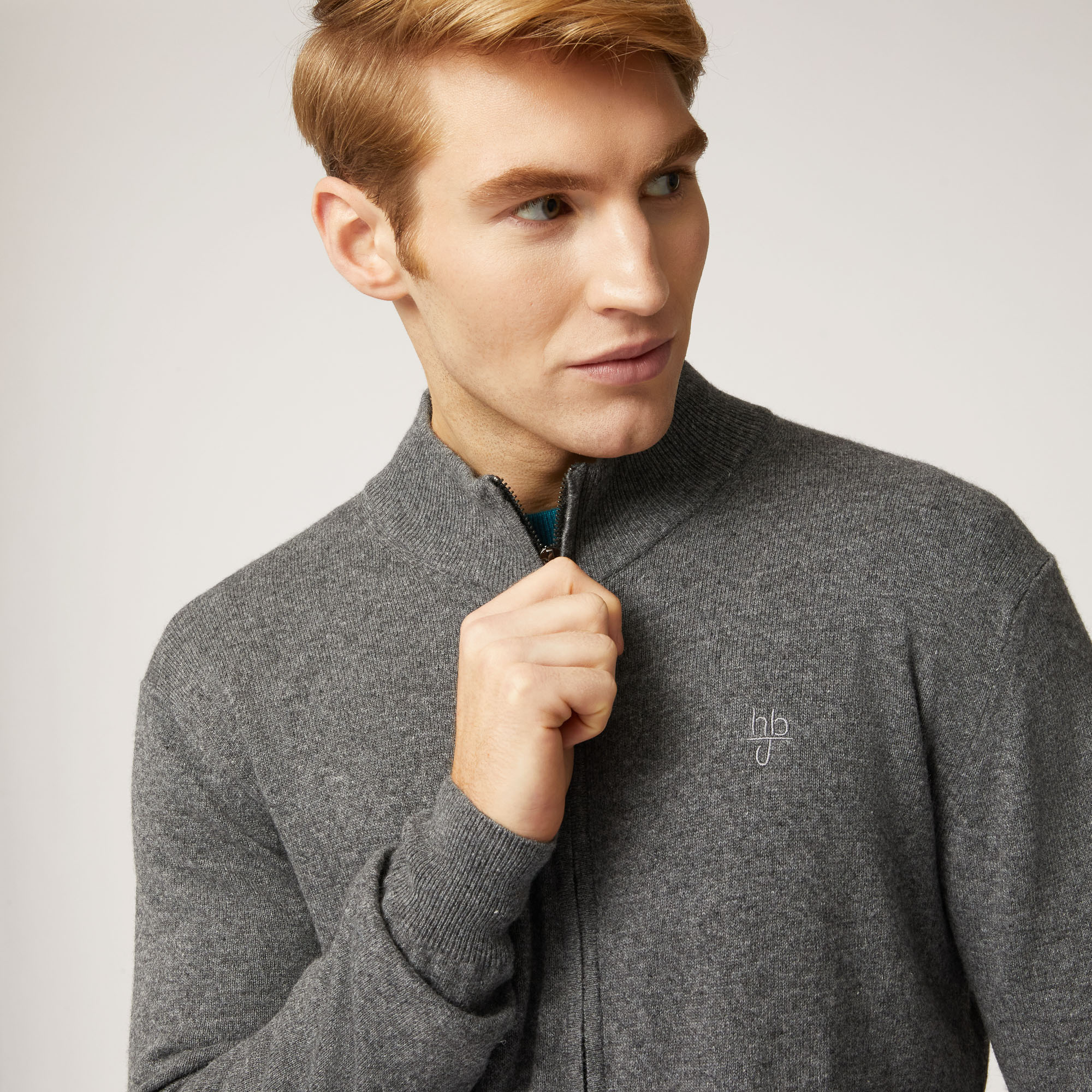 Pullover Full Zip, Grigio, large image number 2