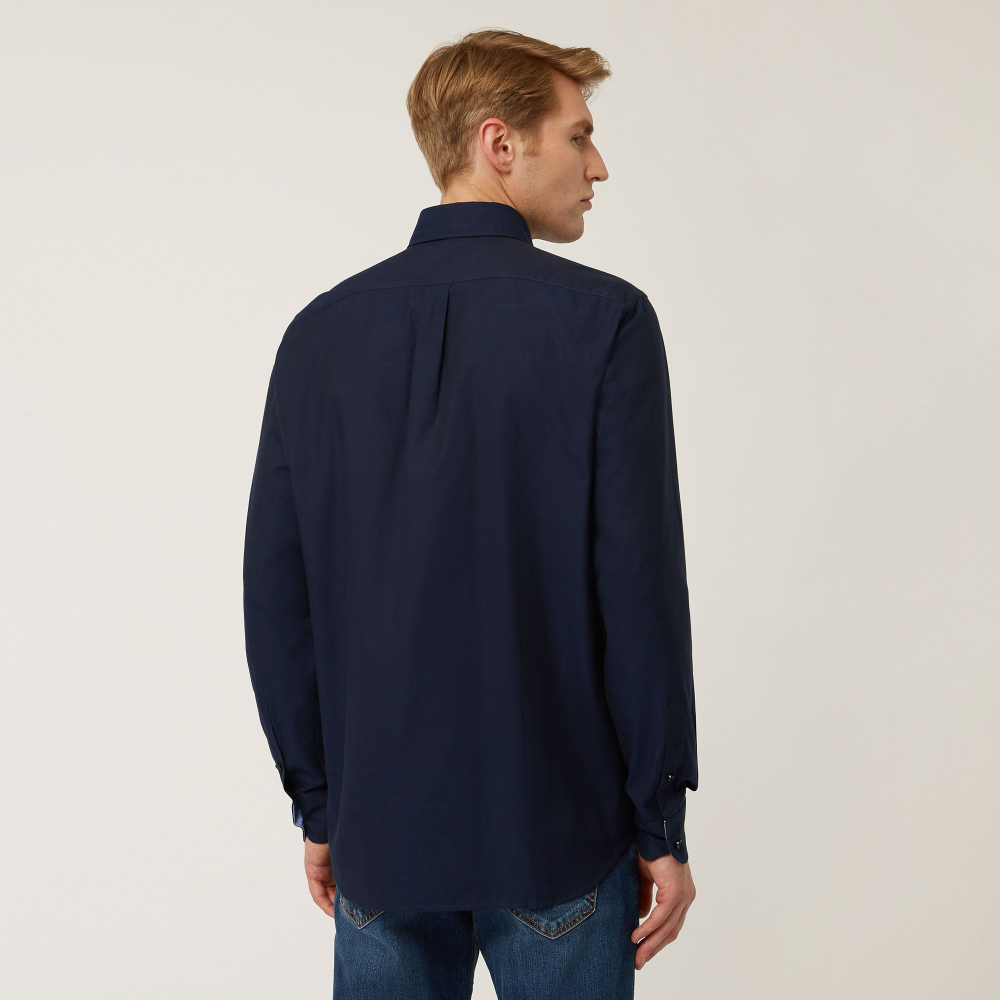 Cotton Shirt With Small Welt Pocket, Light Blue, large image number 1