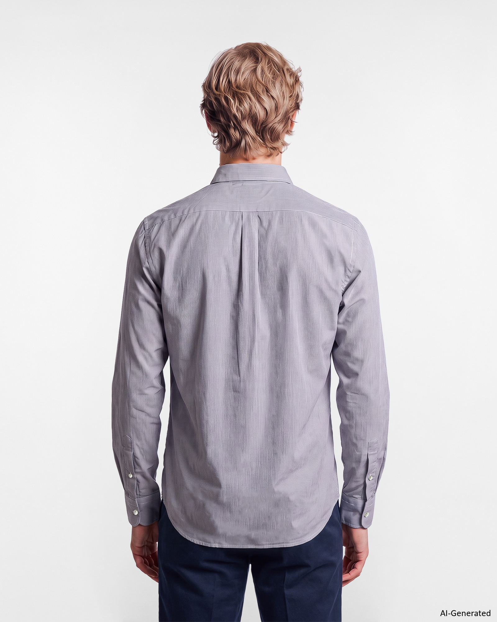 Men's regular-fit yarn-dyed shirt with micro-stripe, BLUETTE, large