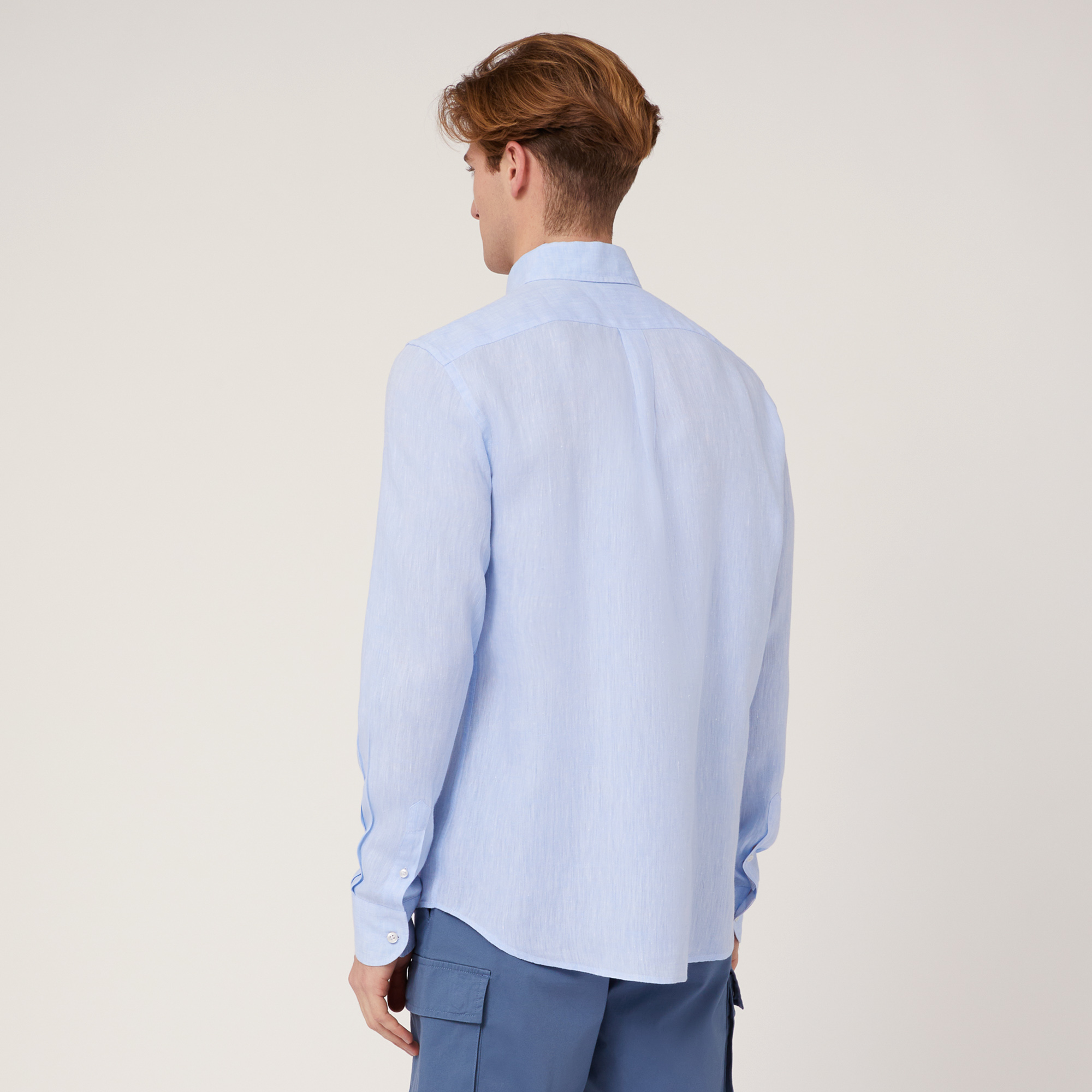 Linen Shirt, Sky Blue, large image number 1